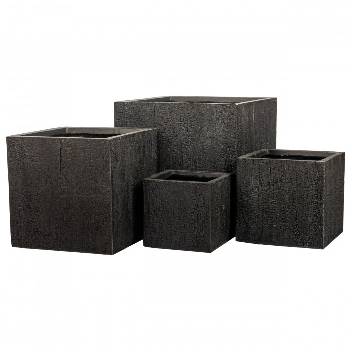 Donica ceramiczna QUATRO (zestaw 4 szt.) -szary