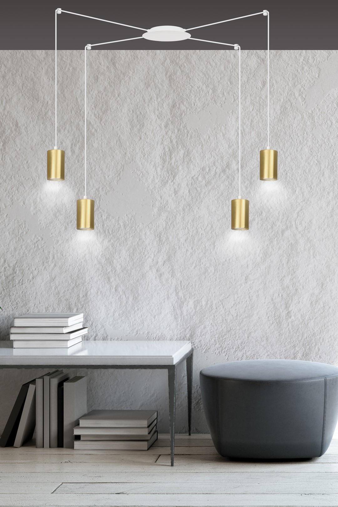Lampa wisząca TRAKER Biały/Złoty 527/4 - 527/4