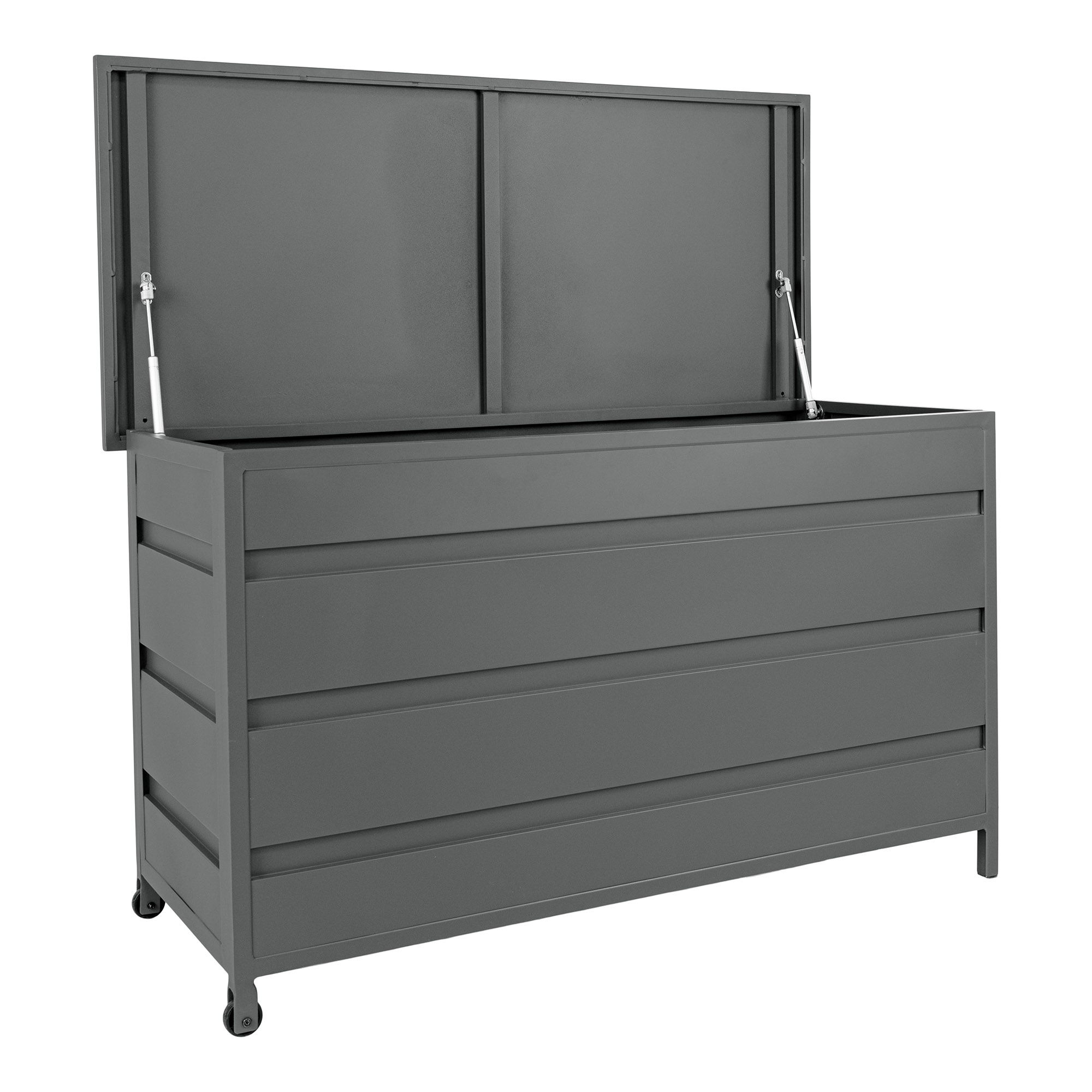 Skrzynia ogrodowa CASSIS aluminiowa 130x60x75 cm 450 L - szara - 7801120
