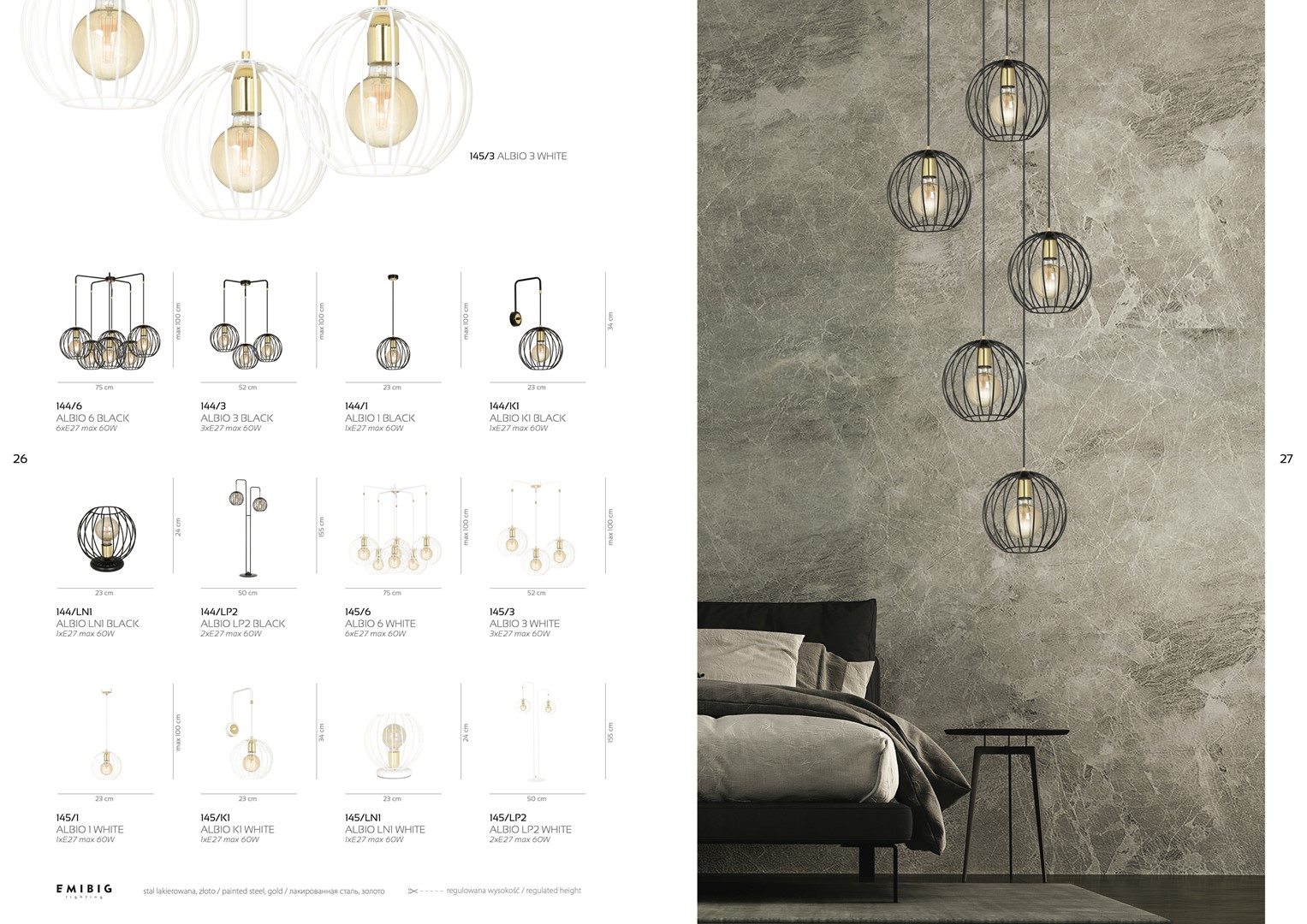 Lampka nocna ALBIO Czarny 144/LN1 - 144/LN1