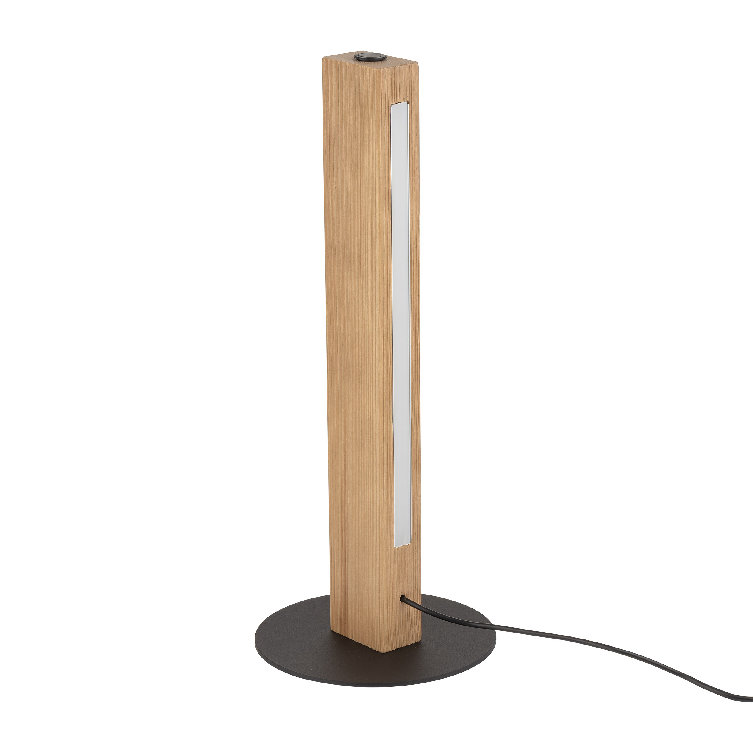 Lampka nocna TEO LED 15W jasna sosna na czarnej podstawie z przyciskiem 41x17cm - TK_1412