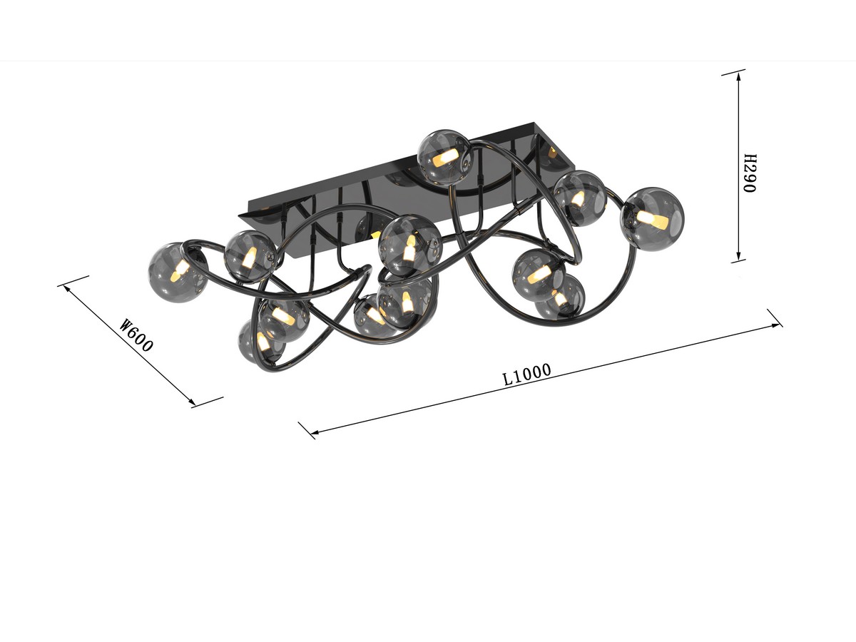 NANCY - Lampa sufitowa 12-pł. - 9014-1205