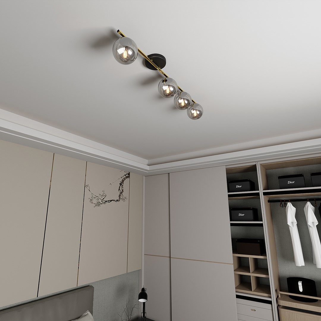 Lampa sufitowa MONZA Czarny,Złoty 1250/4 - 1250/4