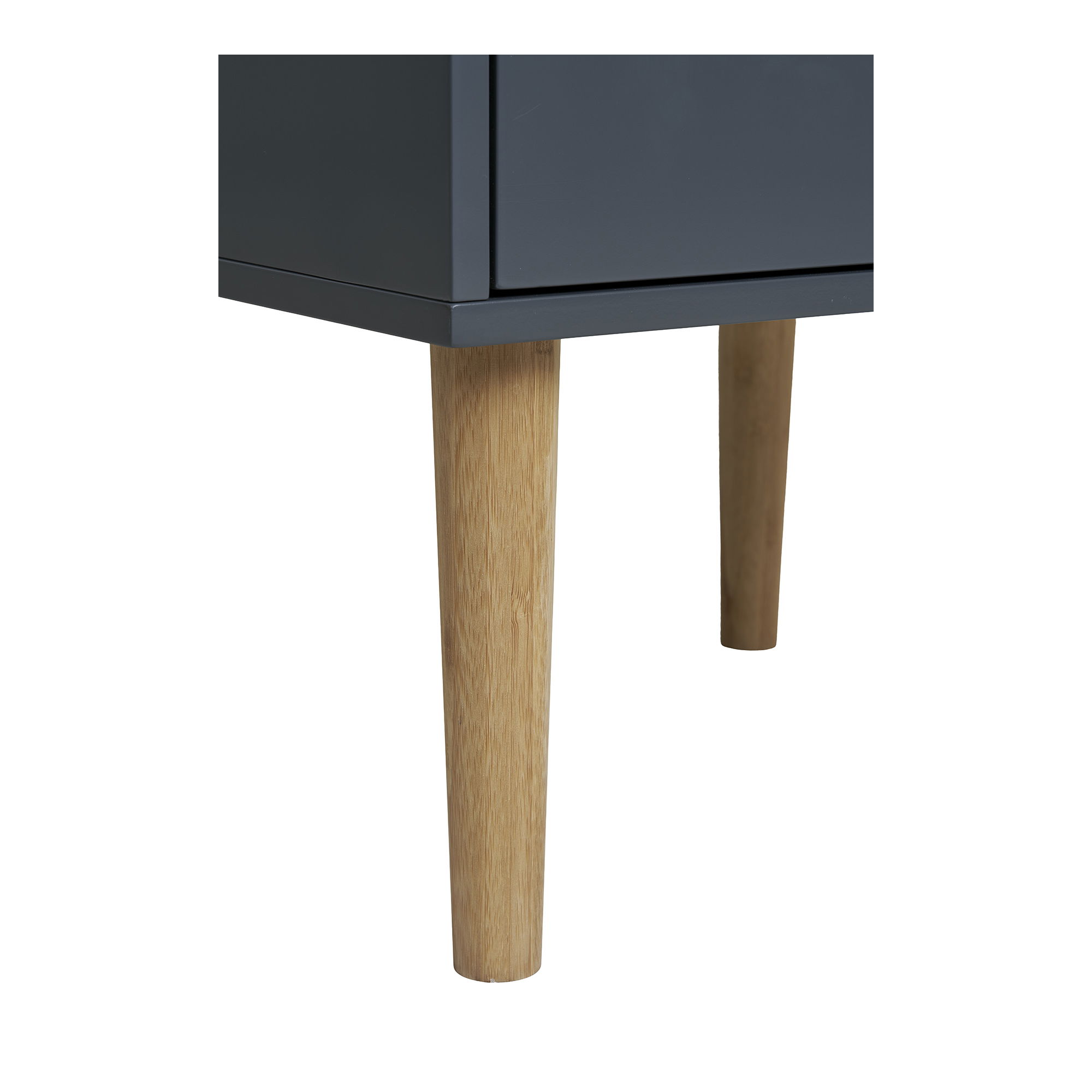 Szafka nocna z 2 szufladami BISLEY ciemnoszary, naturalny 40x35x55 cm - 3102030