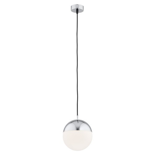 Lampa wisząca LIVIA chromowana opal czarny przewód 100x20cm