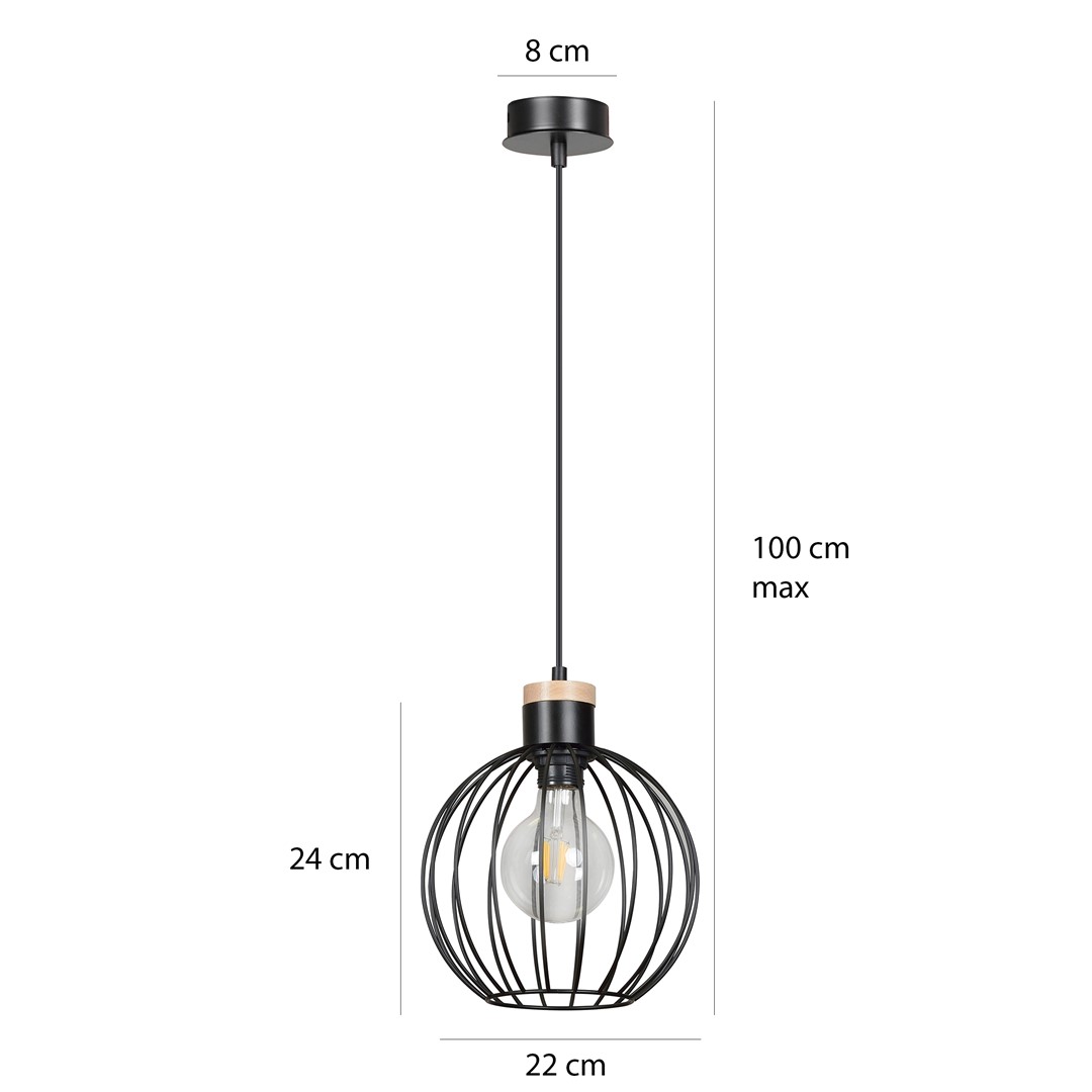 Lampa wisząca BARBADO Czarny 754/1 - 754/1