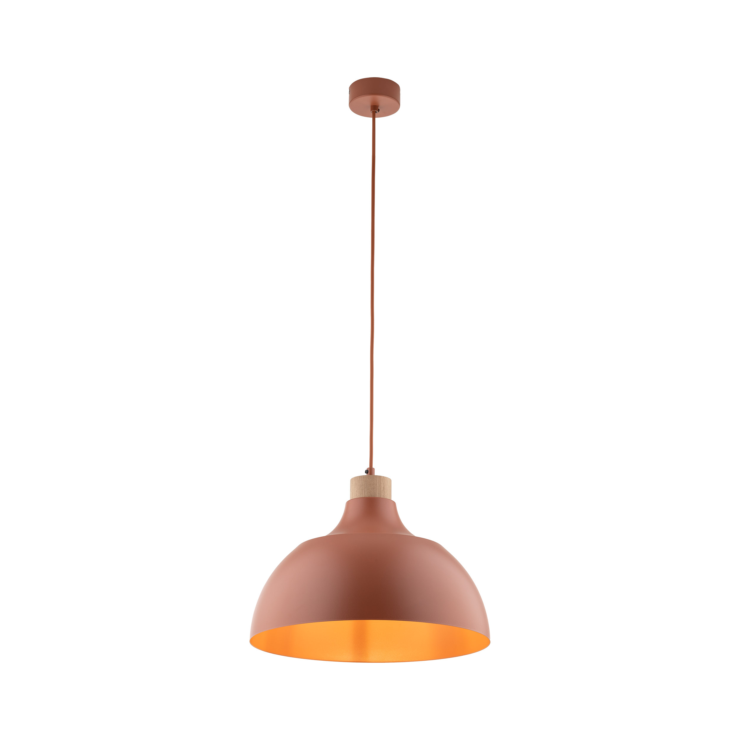 Lampa wisząca CAP ceglana z drewnianym elementem 165x34cm - TK_6927