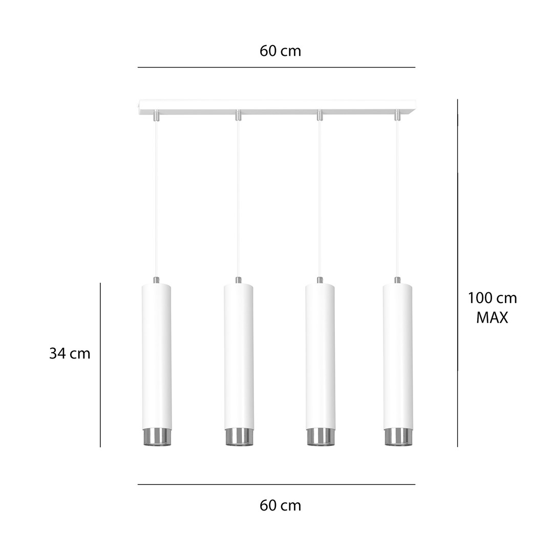 Lampa wisząca KIBO Biały/Chrom 641/4 - 641/4