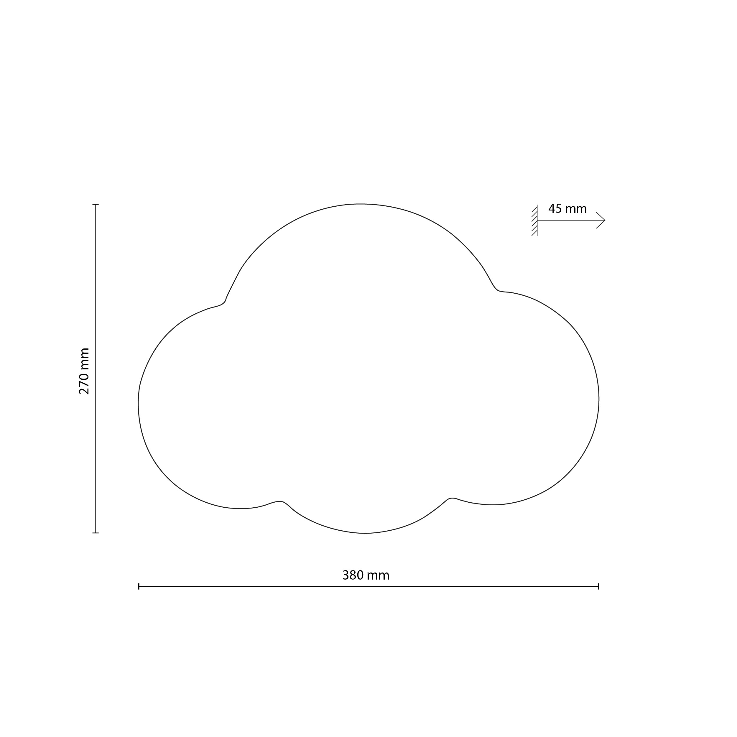 Kinkiet CLOUD błękitny w kształcie chmury 38x27x5cm - TK_4966