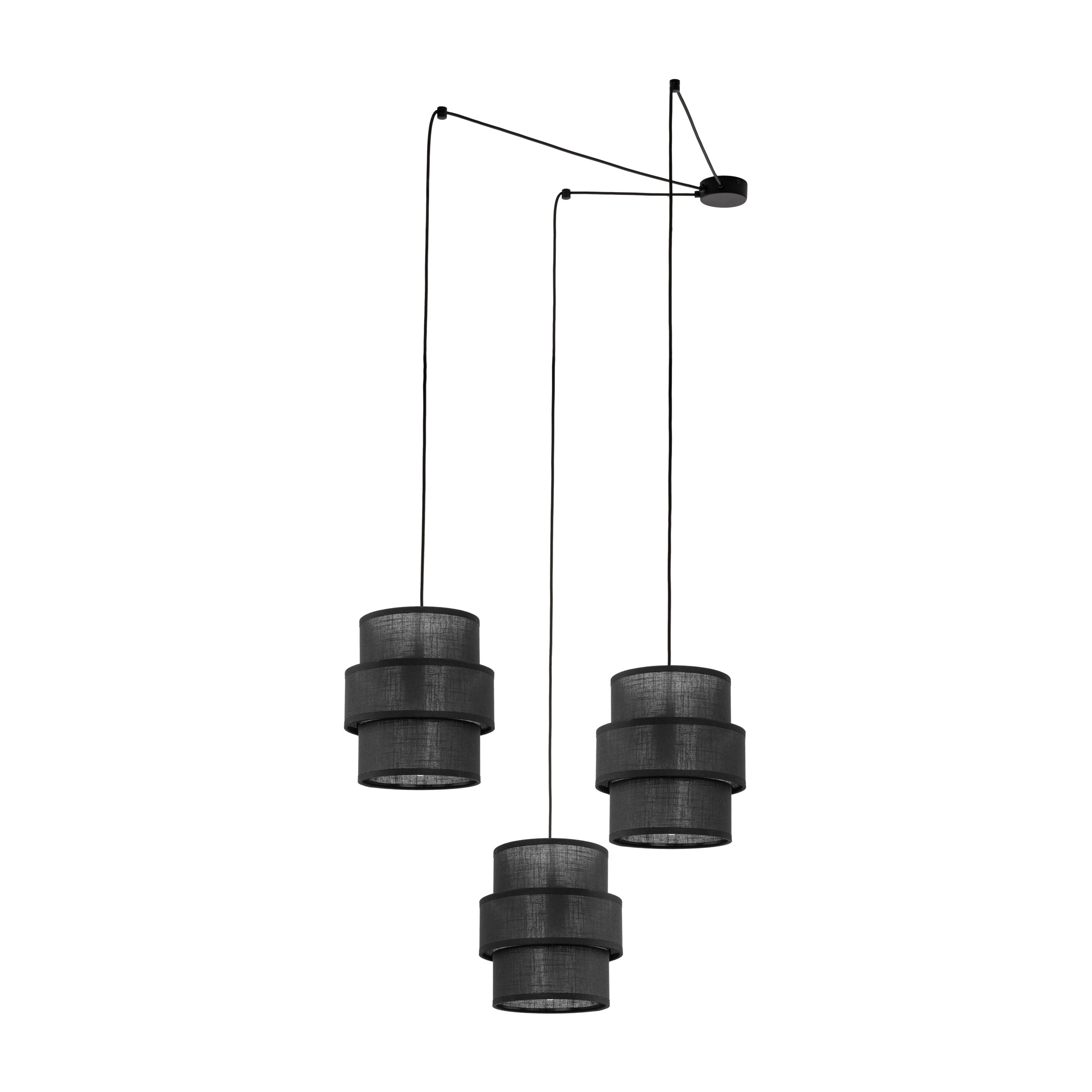 Lampa wisząca CALISTO czarna z dodatkowymi podwieszeniami 150cm - TK_5976