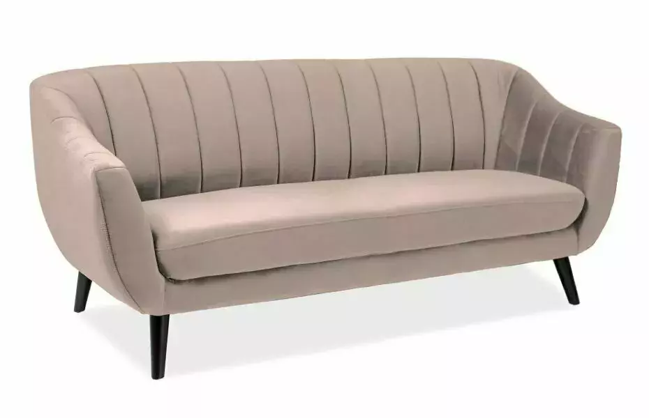 SOFA ELITE 3 VELVET BEŻ BLUVEL 28 / WENGE