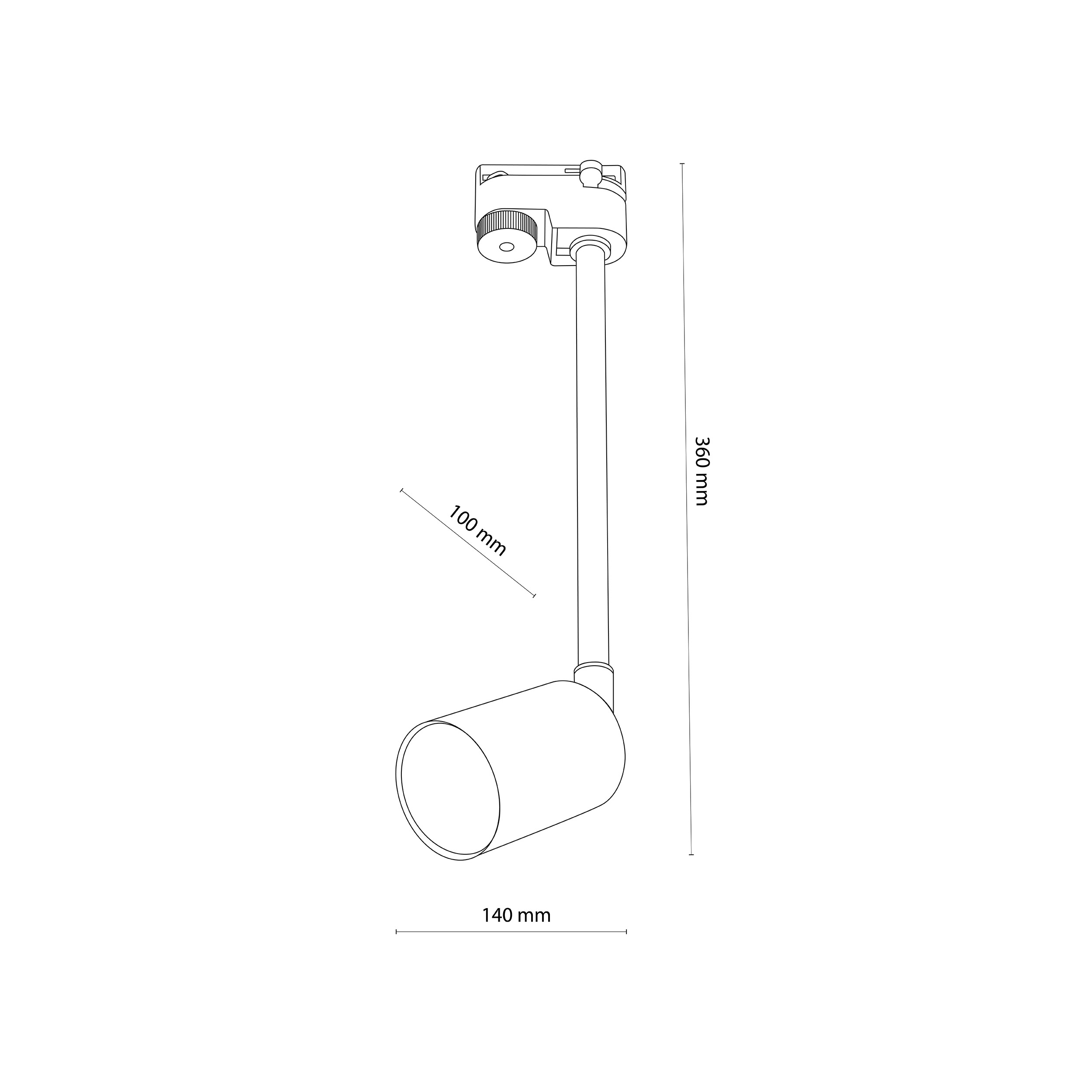 Lampa listwowa TRACER czarna regulowana 36x13x11cm - TK_4932