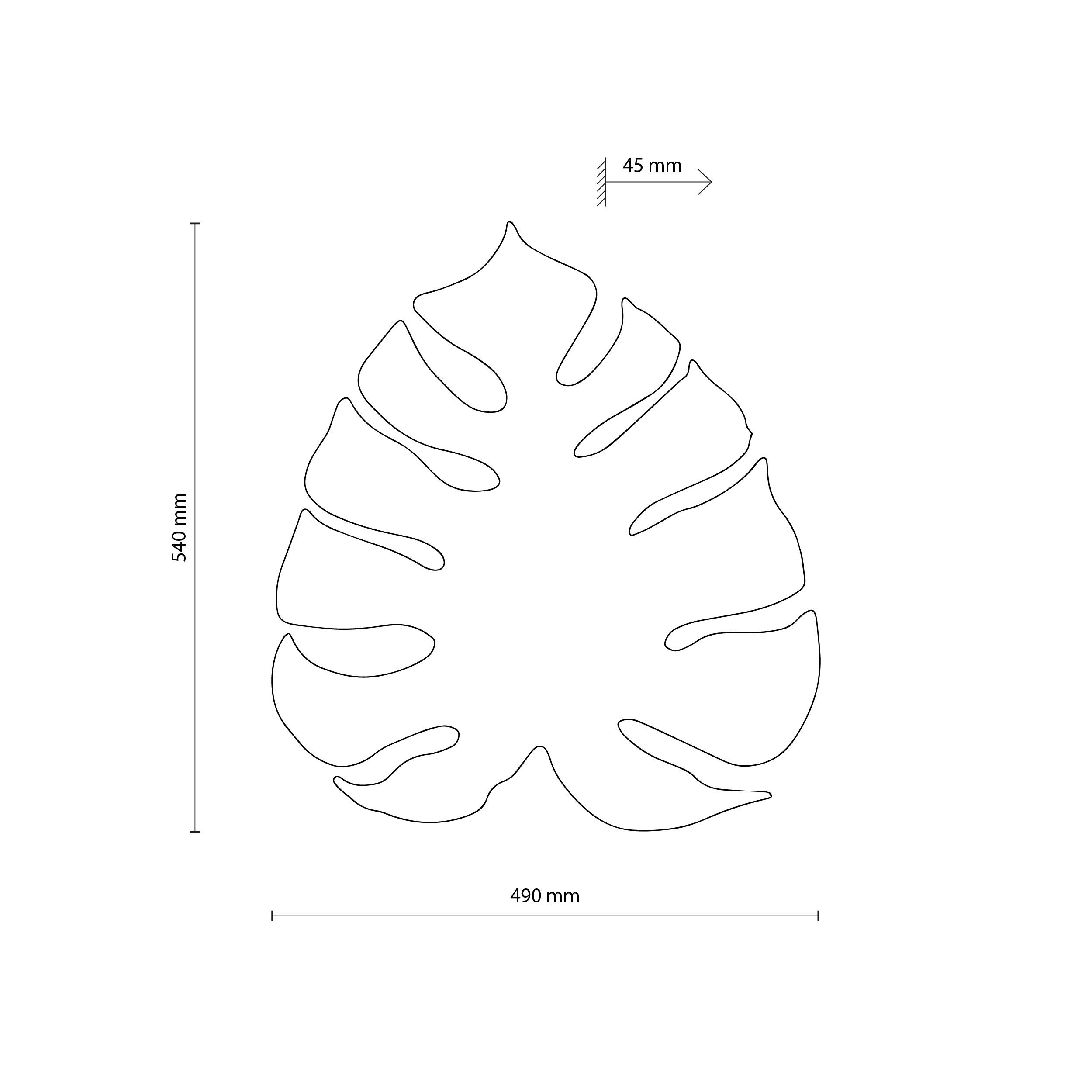 Kinkiet MONSTERA XL biały w kształcie liścia 54x49x4cm - TK_5915