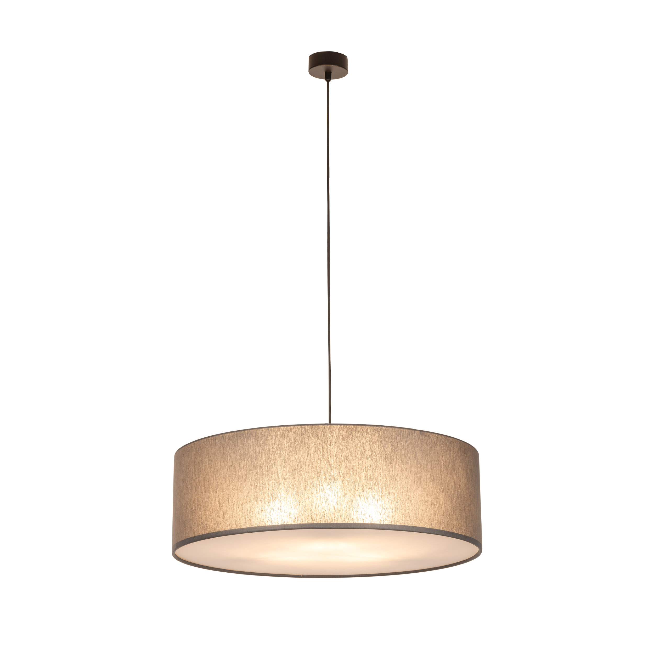 Lampa wisząca RONDO czarna szara z białym kloszem okrągła 120x60cm - TK_4858