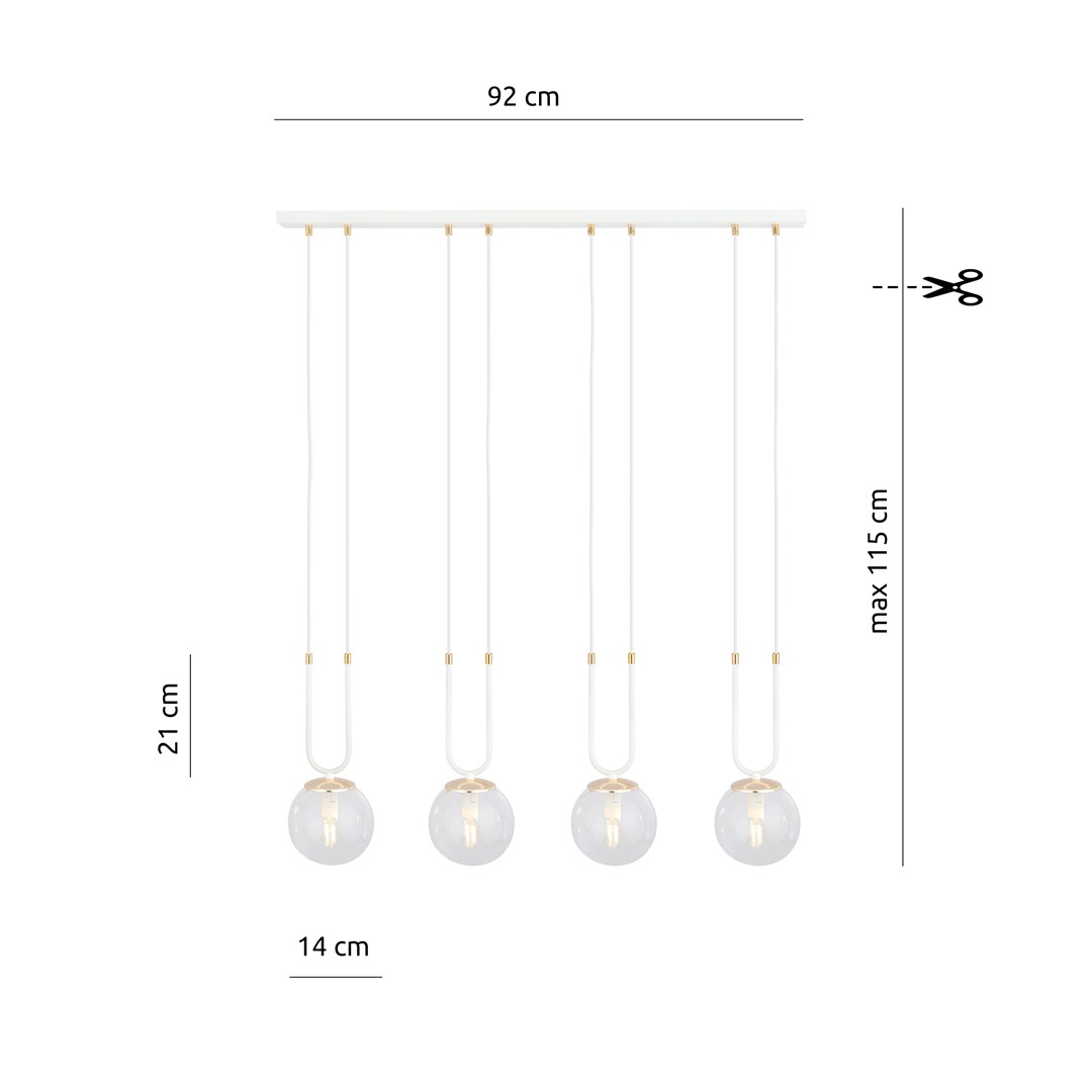 Lampa wisząca GLAM Biały 1116/4 - 1116/4