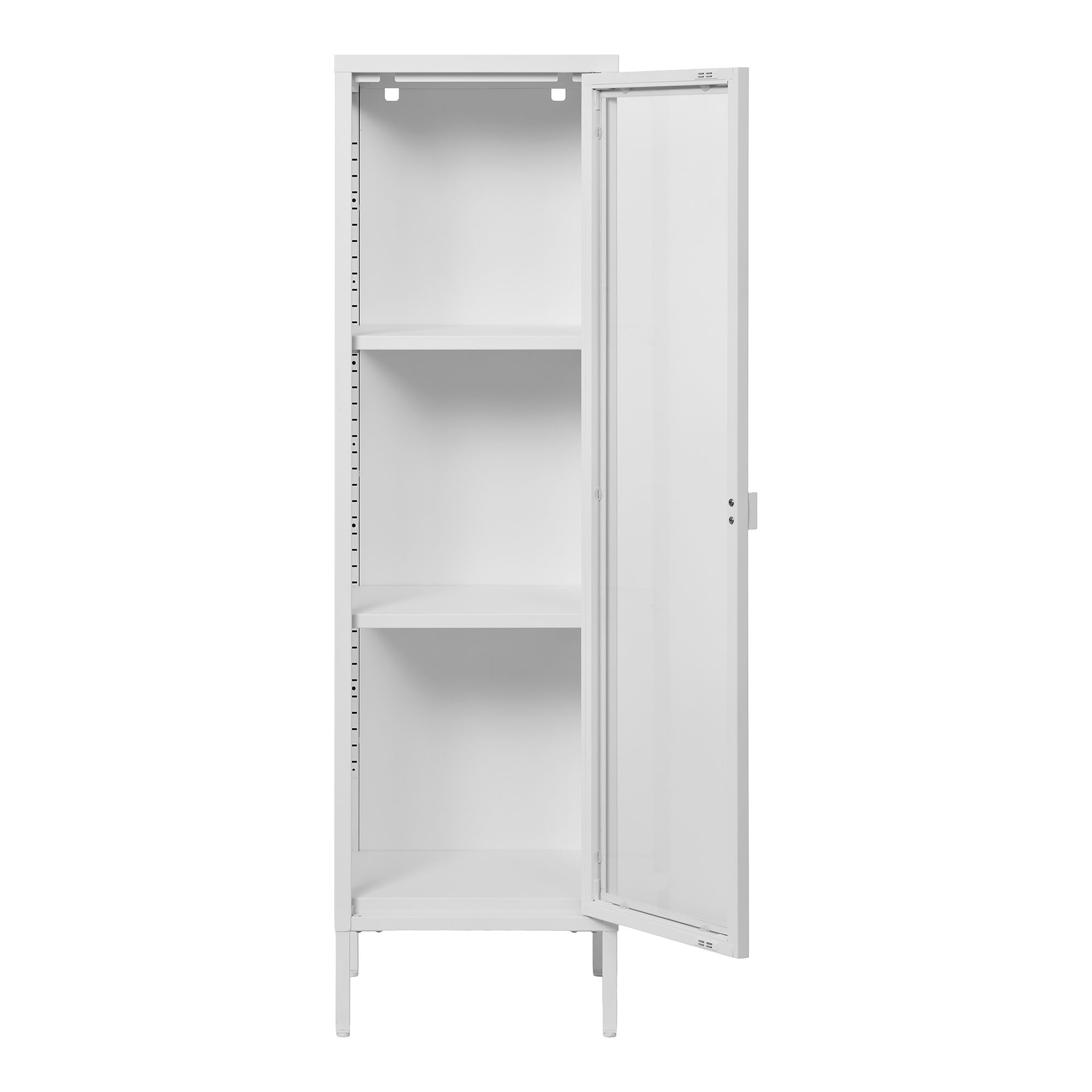 Witryna niska 1-drzwiowa BRISBANE przeszklone boki 40x35x140 cm - biała - 3003006