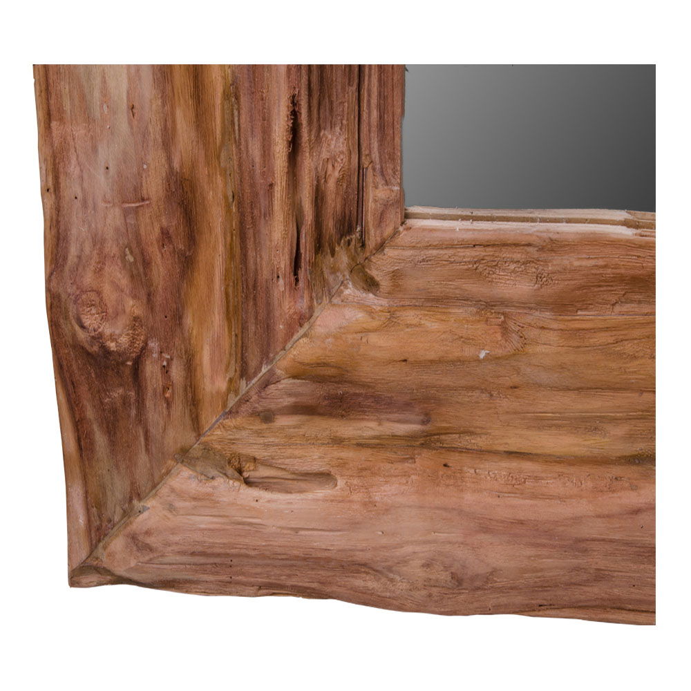 Lustro ścienne GRANADA prostokątne 101x180 cm - drewno tekowe - naturalny - 4001010