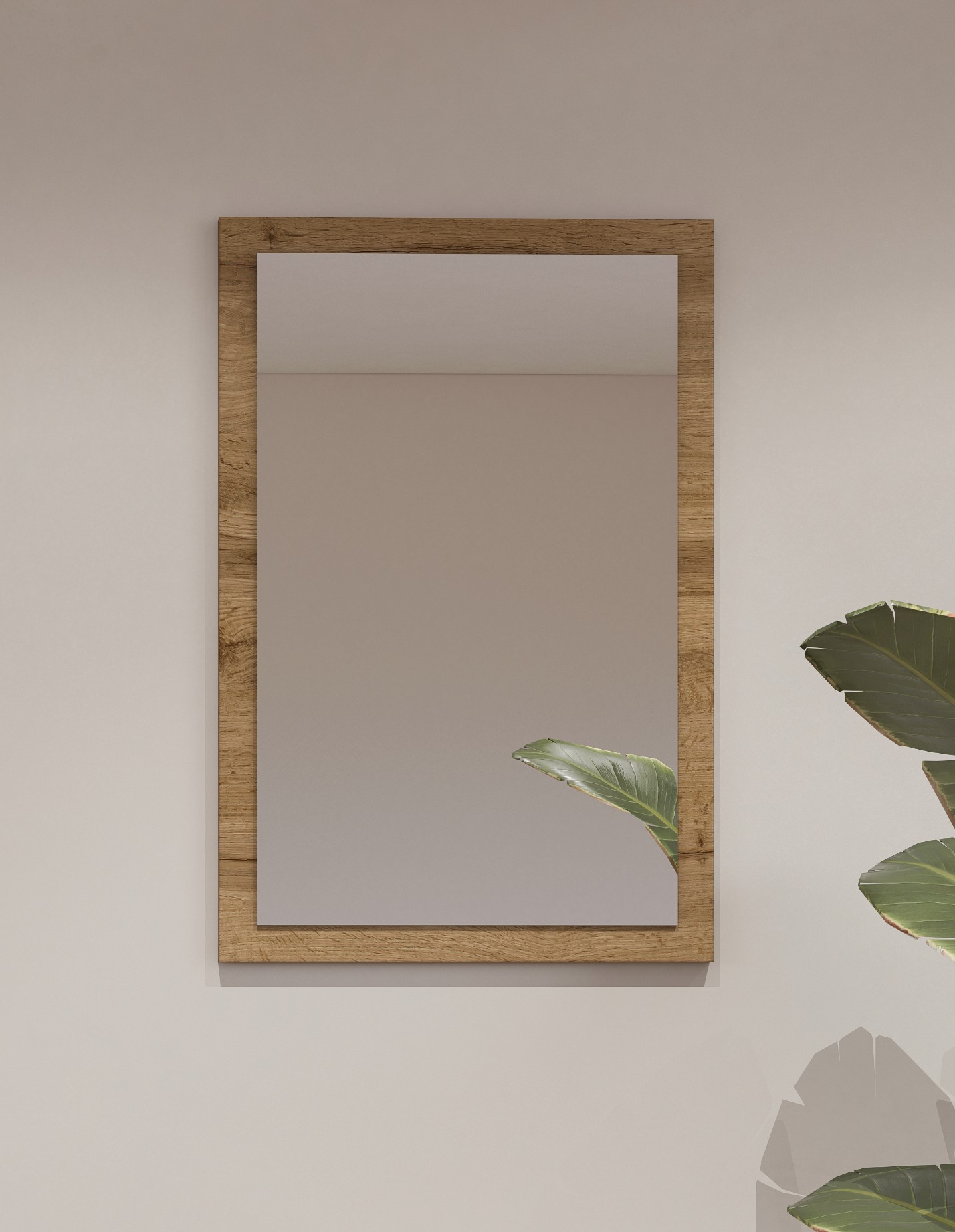 Lustro w ramie CROSS 40x60cm - dąb wotan - 24N6MY04