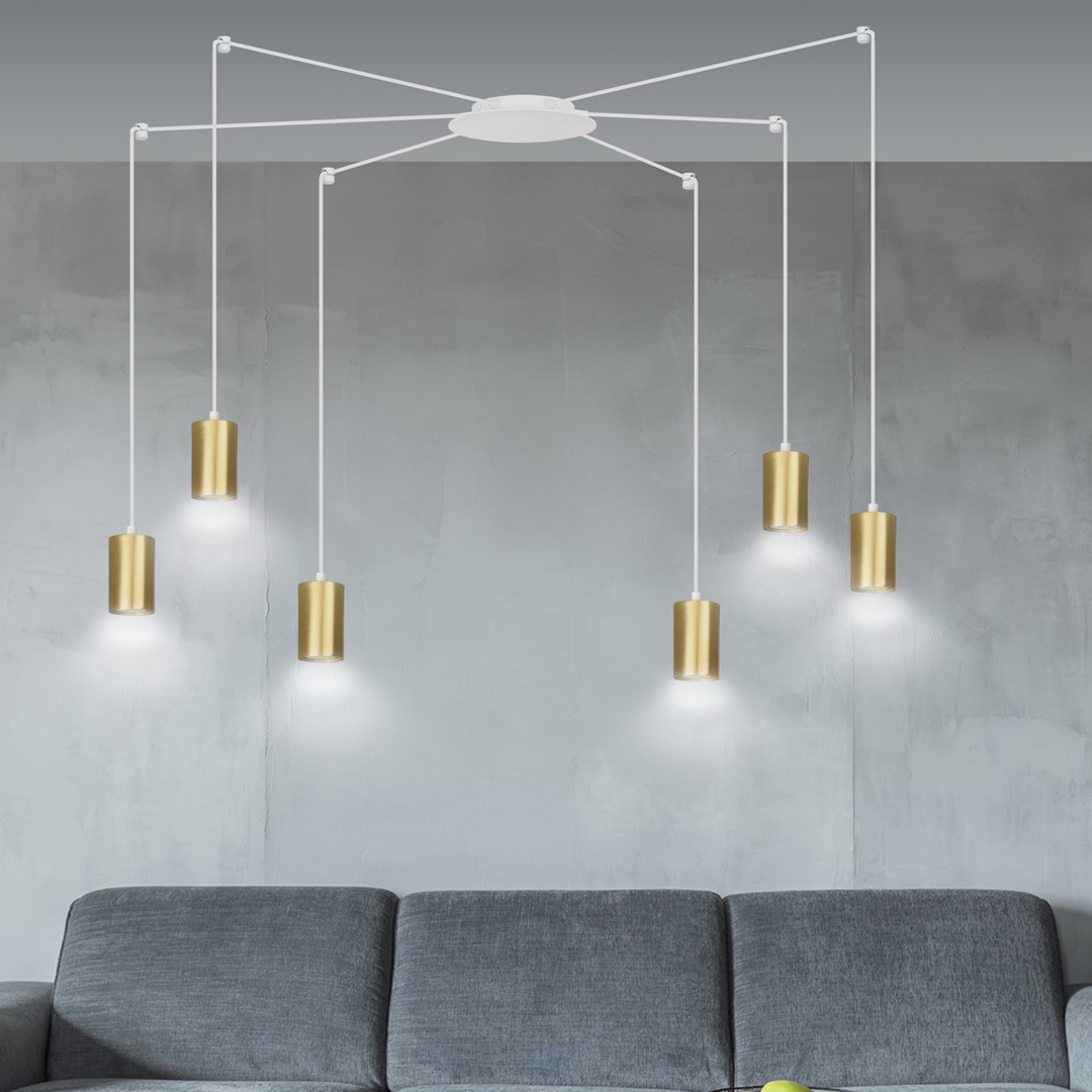 Lampa wisząca TRAKER Biały/Złoty 527/6 - 527/6