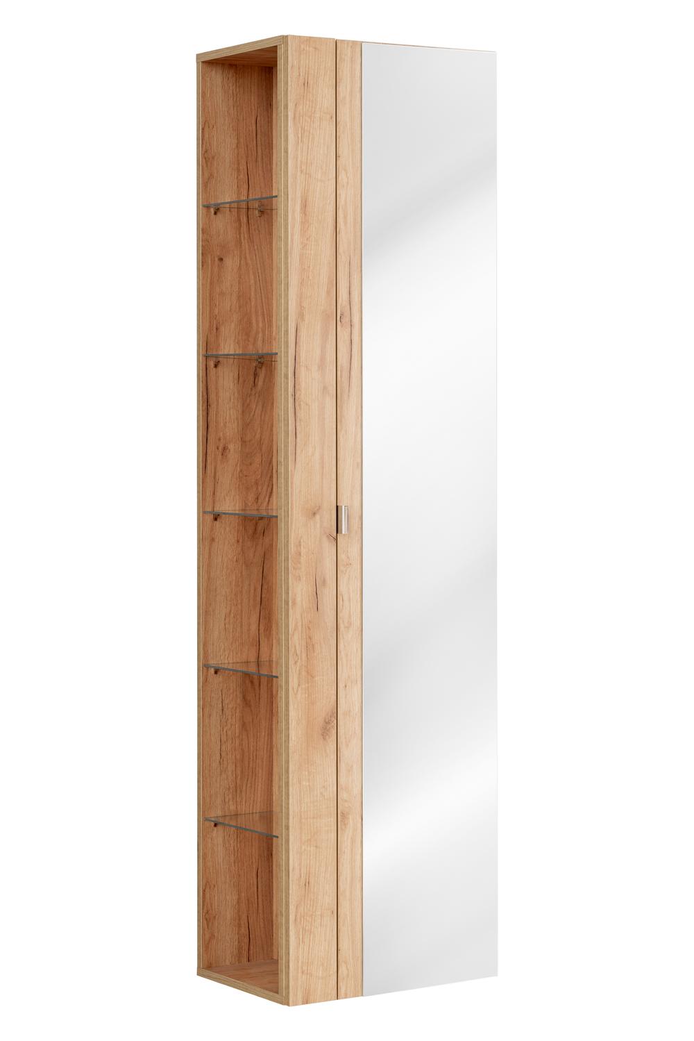 Szafka wysoka z lustrem CAPRI dębowa 170x45x33cm - CAPRI_OAK_803A_FSC