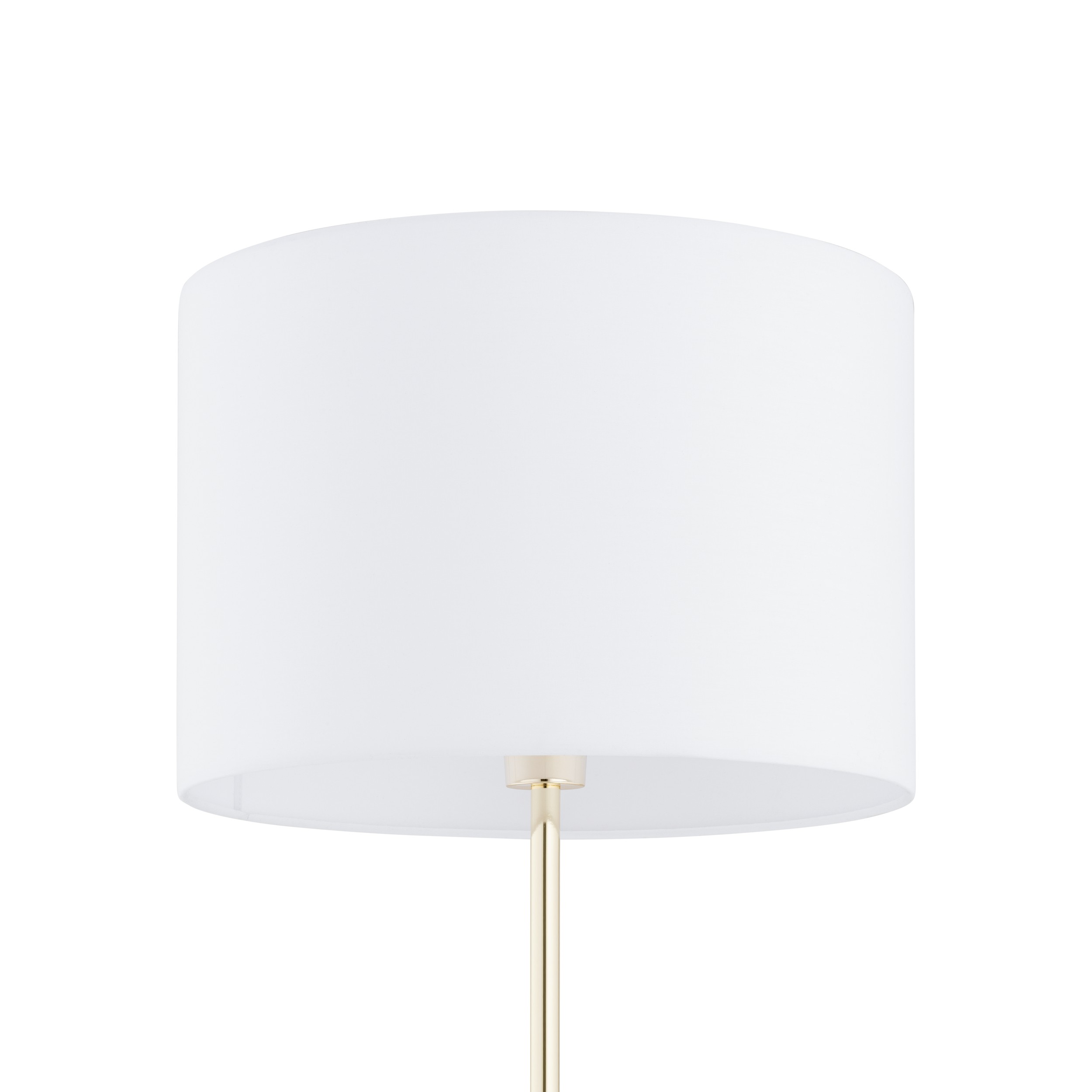 Lampa podłogowa UMBERTO złota z białym okrągłym abażurem 155x50cm - TK_16033