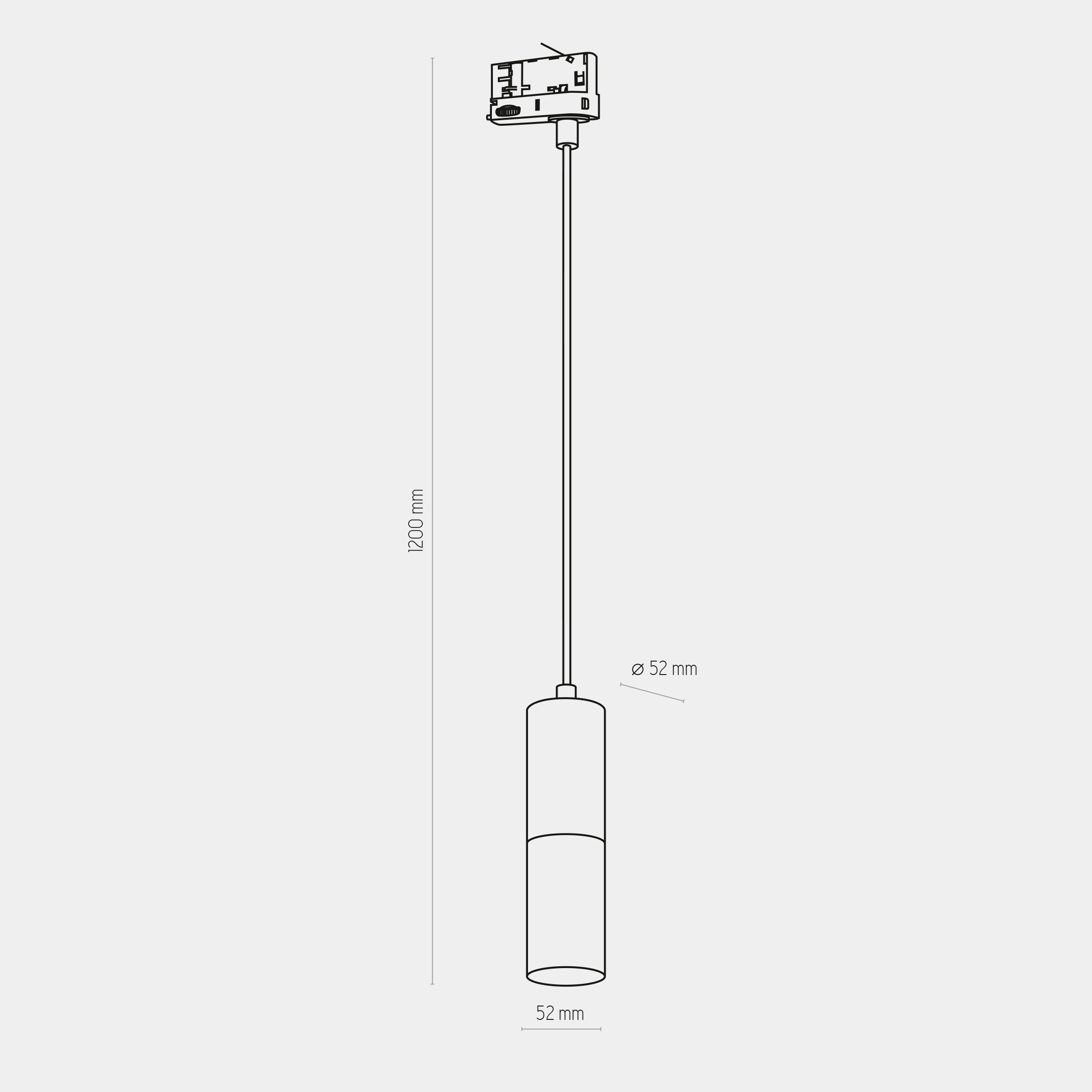 Lampa listwowa wisząca TRACER czarna złota 120x5cm - TK_6064