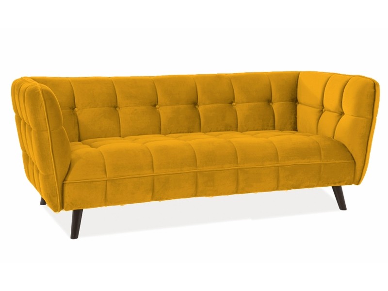 Sofa CASTELLO 3 VELVET curry bluvel 68/wenge