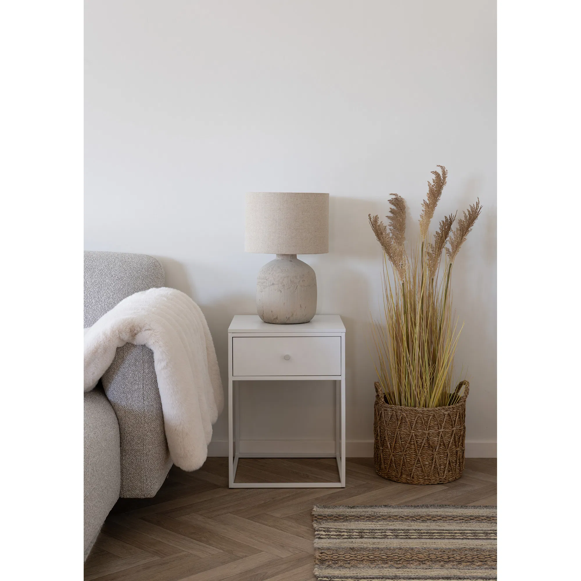 Szafka nocna VITA z 1 szufladą 40x40x55 cm - biała - 2101611