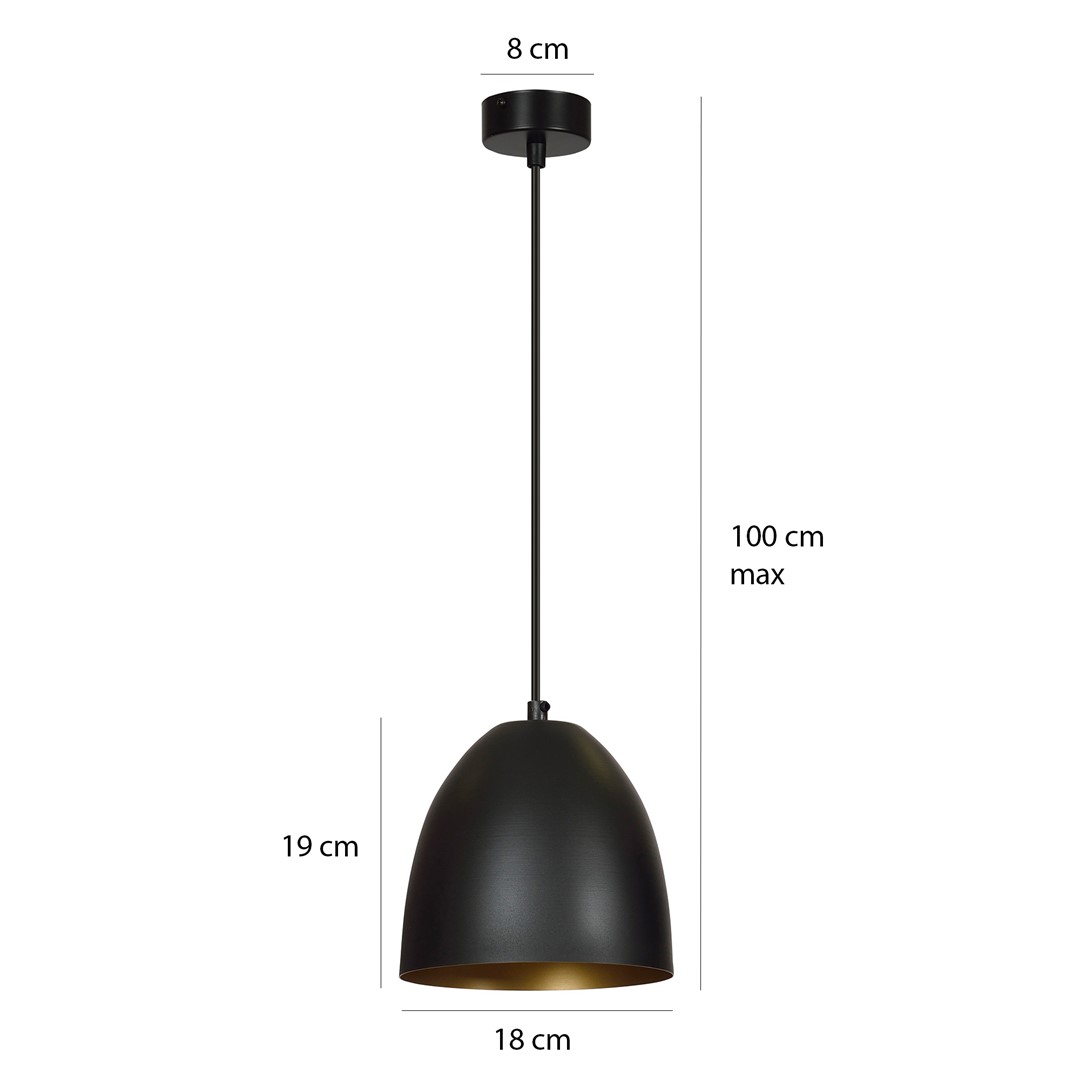 Lampa wisząca LENOX Czarny/Złoty 410/1 - 410/1