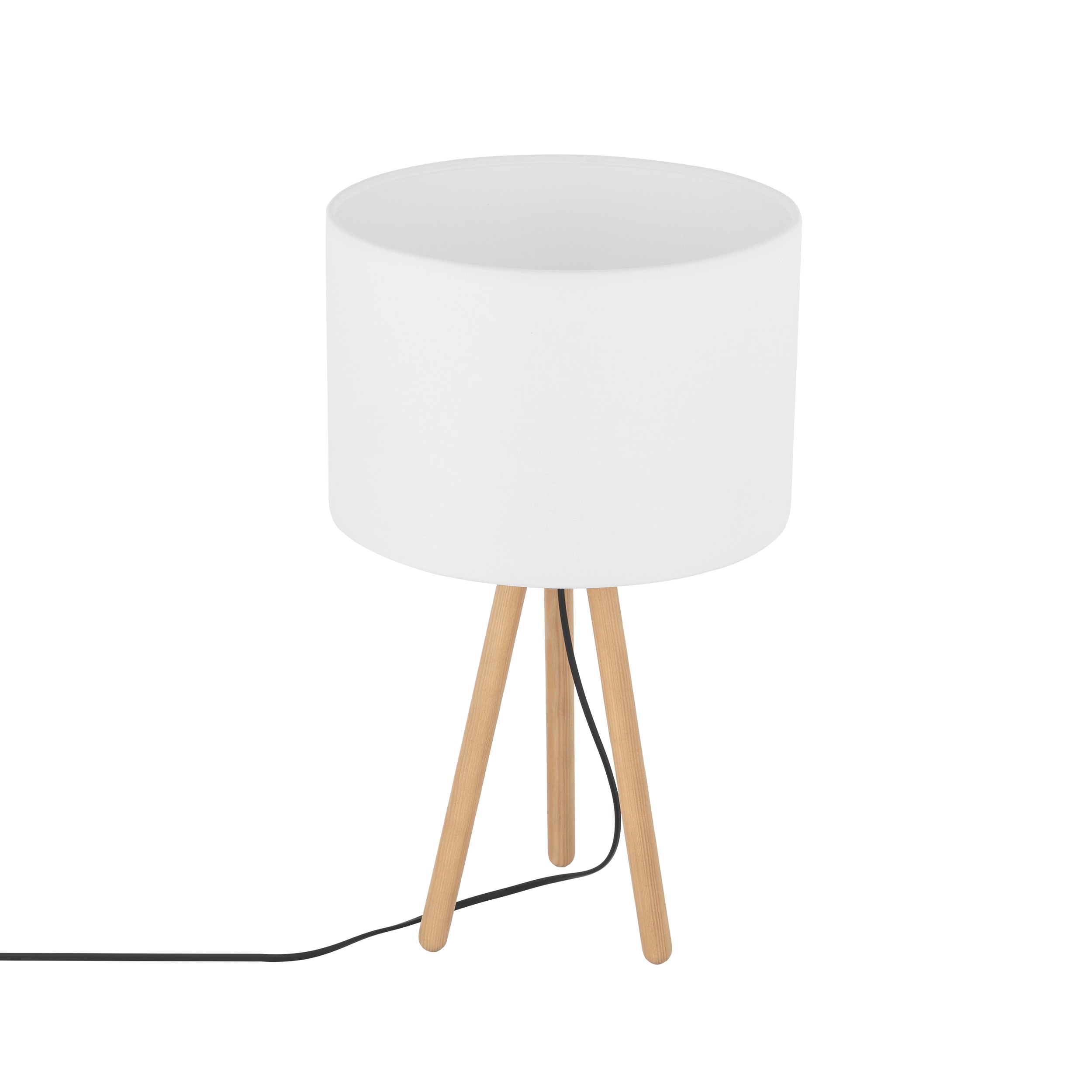 Lampka nocna TOKYO biała na jasnych drewnianych nogach 52x30cm - TK_5290