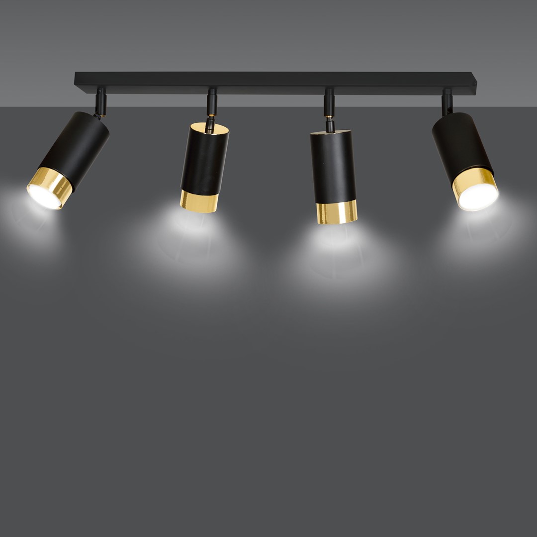 Lampa sufitowa HIRO Czarny/Złoty 965/4 - 965/4