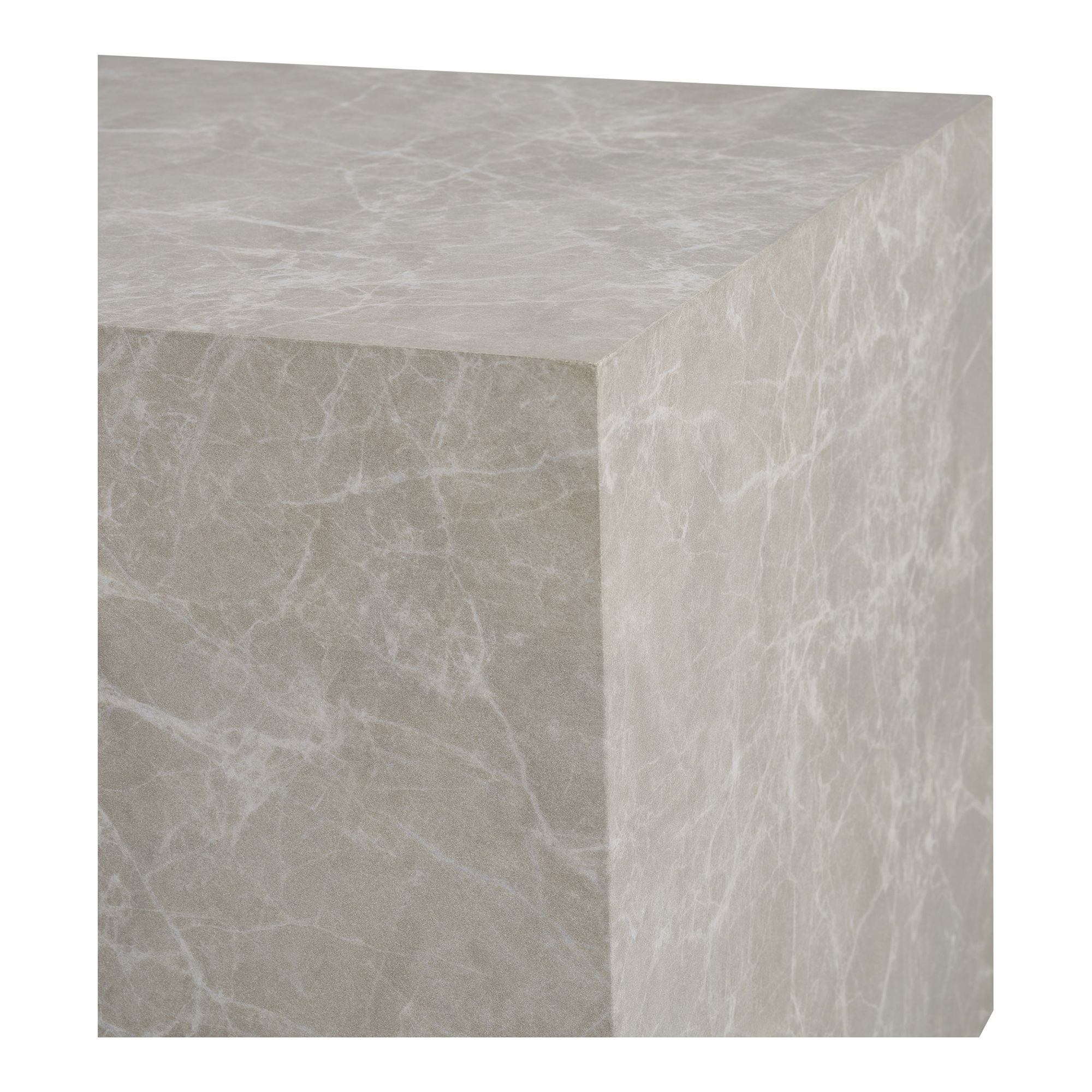 Stoliki kawowe PRAGUE (zestaw 2 sztuk: 42x42x37 - 50x50x42) - efekt marmuru, beżowy - 2102063