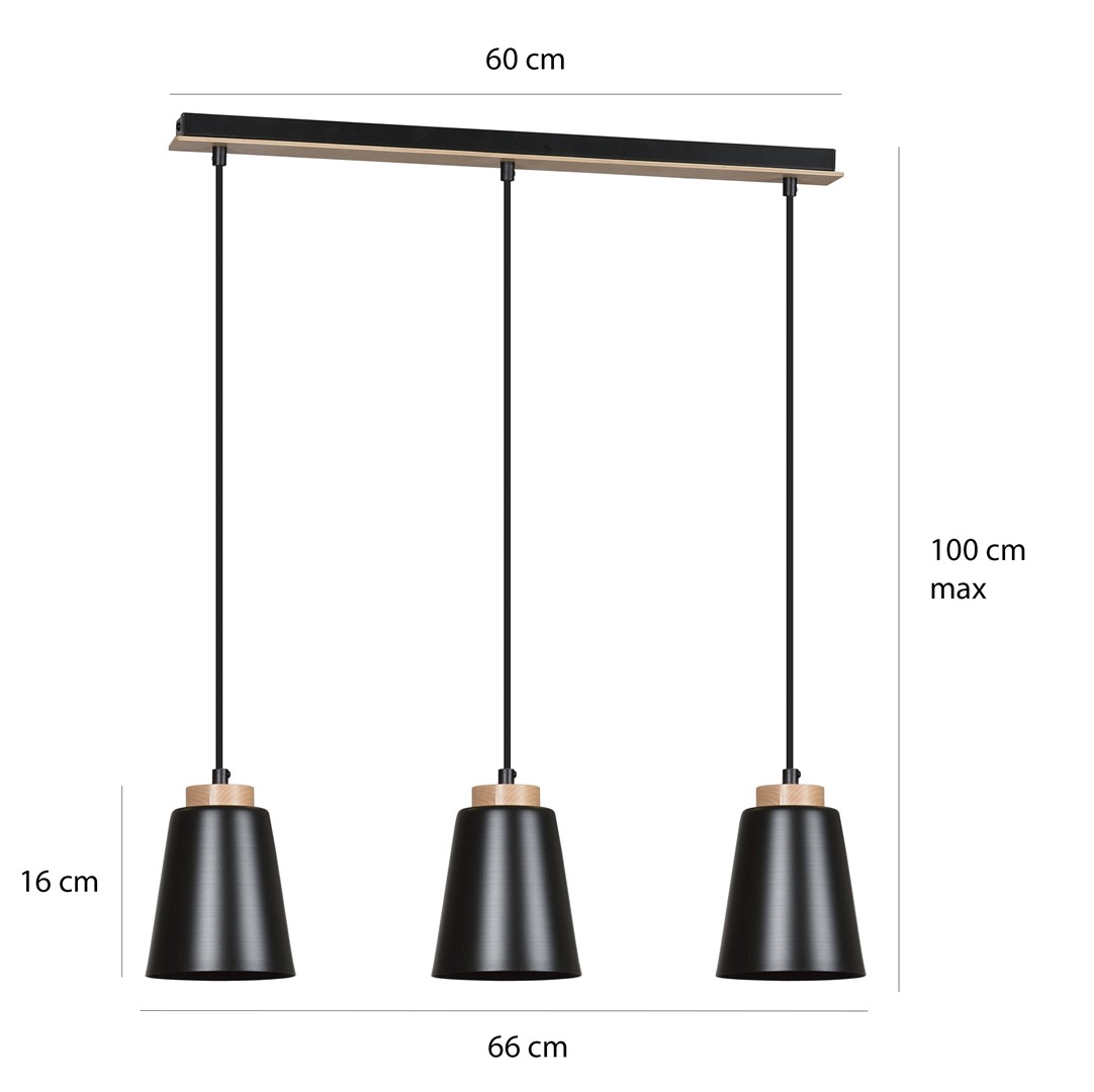 Lampa wisząca BOLERO Czarny 442/3 - 442/3