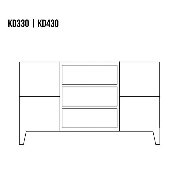 Komoda bukowa KD430 Naturalny DREWMAX - 47888