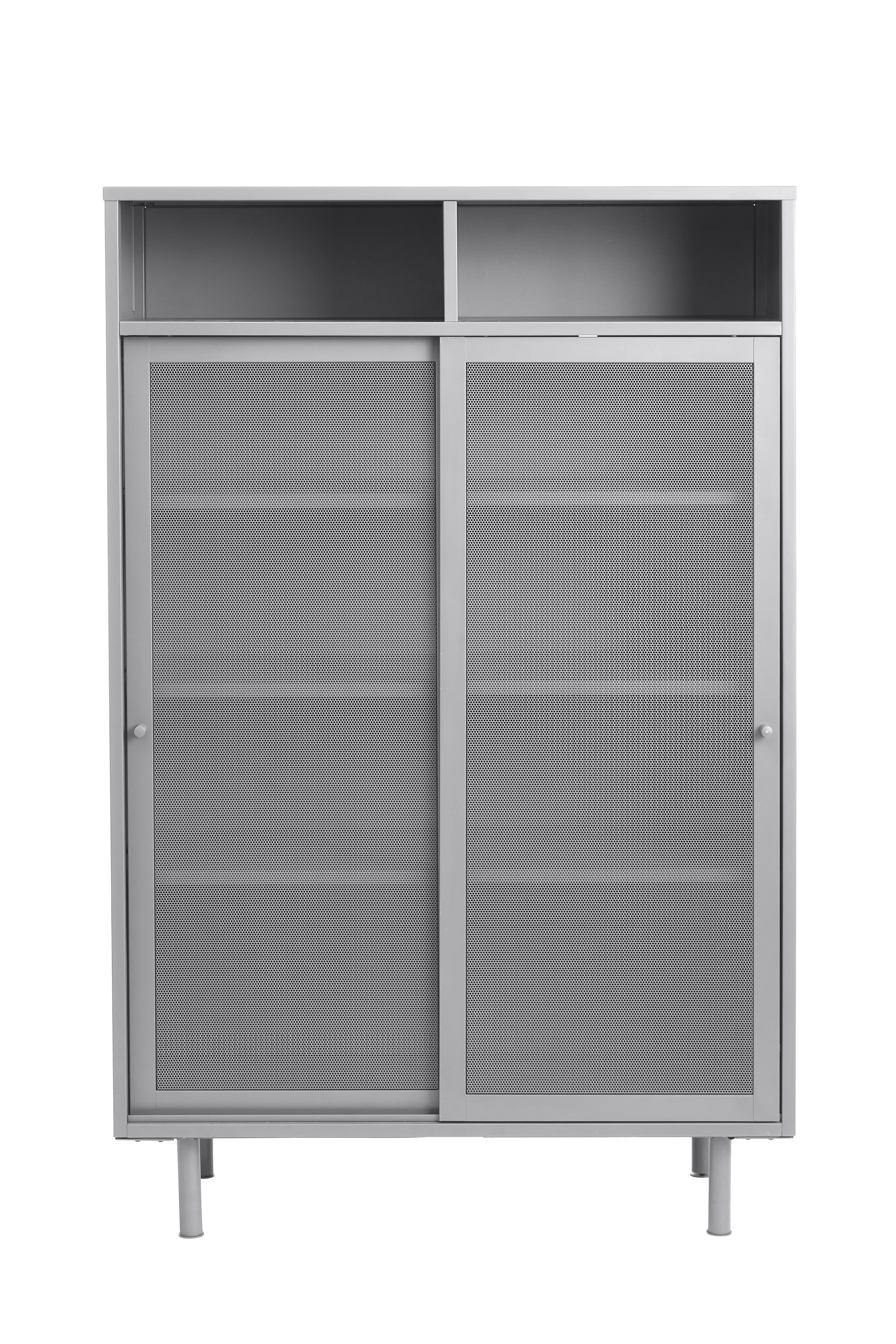 Komoda wysoka metalowa VEEP 2-drzwiowa - jasnoszara - UN_50230002