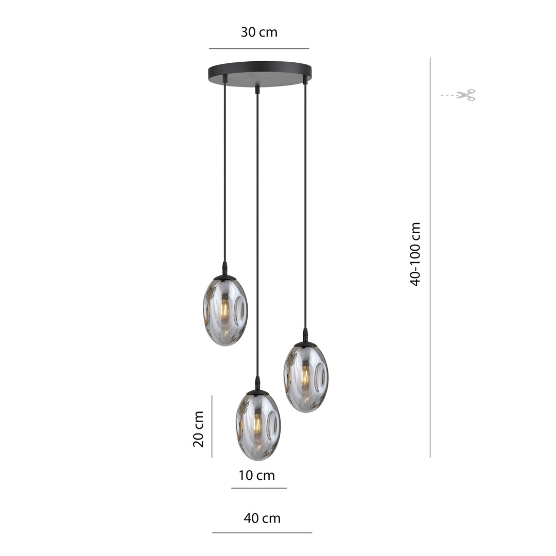 Lampa wisząca ASTRAL Czarny 1266/3PREM - 1266/3PREM