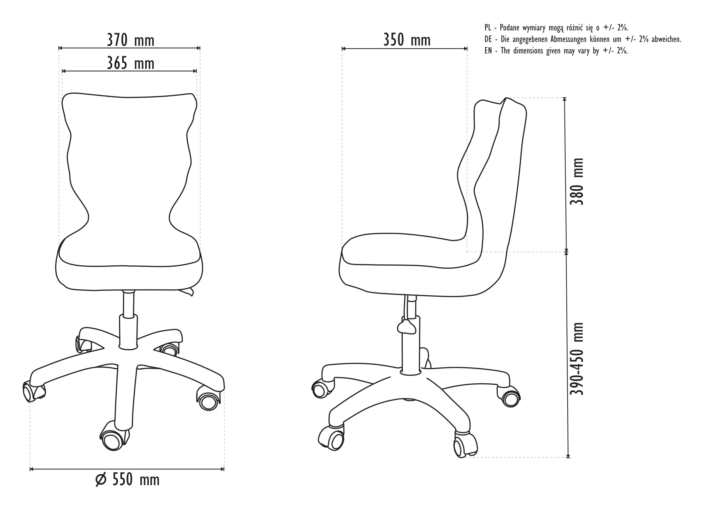 Krzesło dziecięce Petit Czarny Visto 01 rozmiar 4 - AA-A-4-B-A-VS01-B