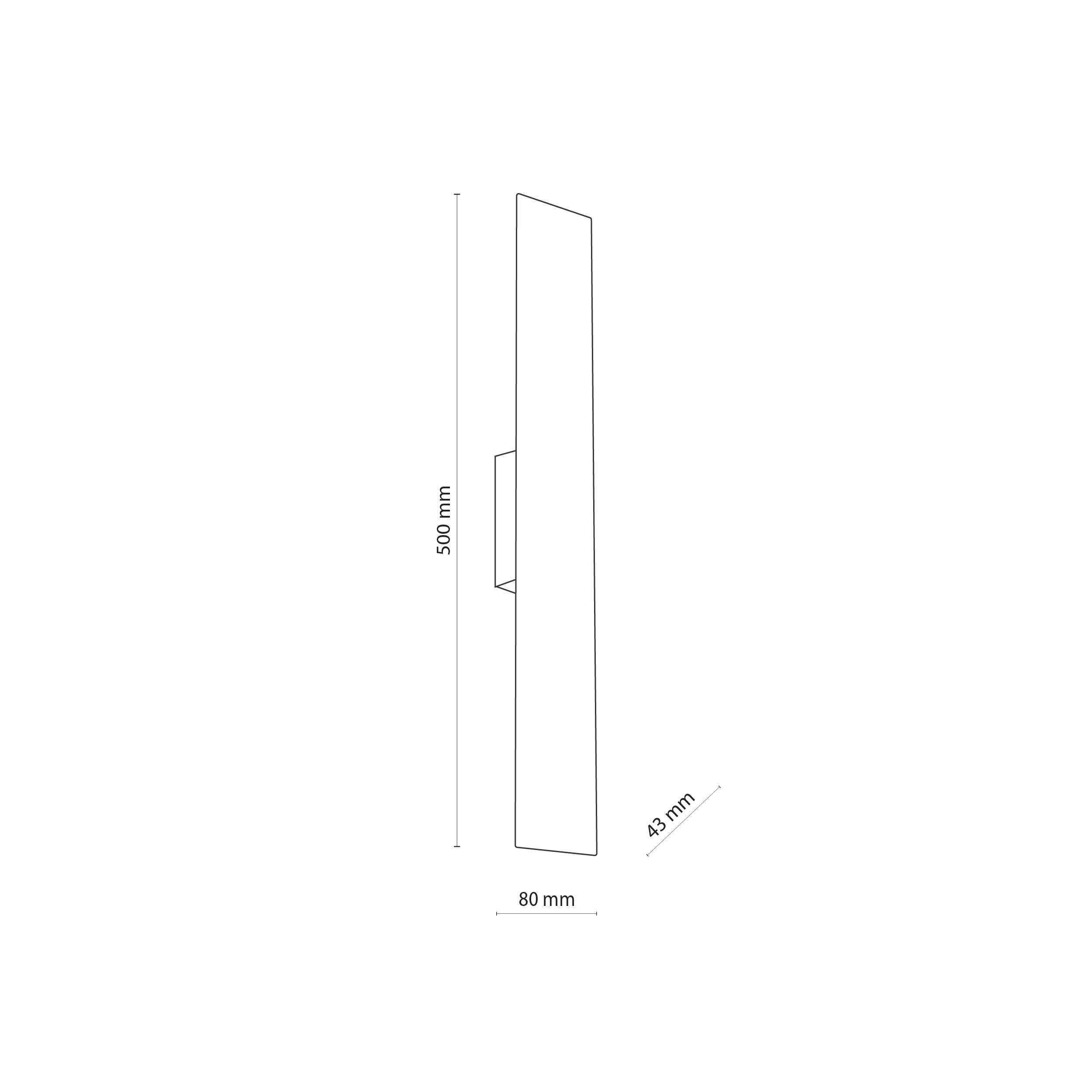 Kinkiet NAVI czarny metalowy 50x8x4cm - TK_4753