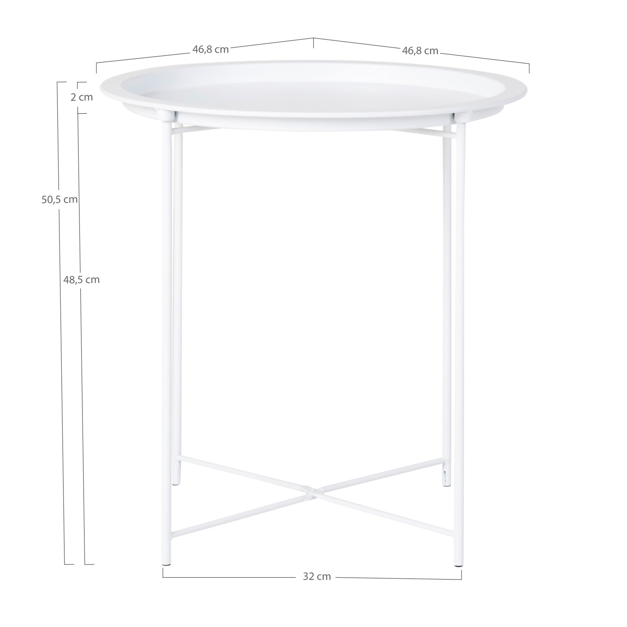 Bastia Stolik 3 Okrągły Biały 47x47x50 - 2101360