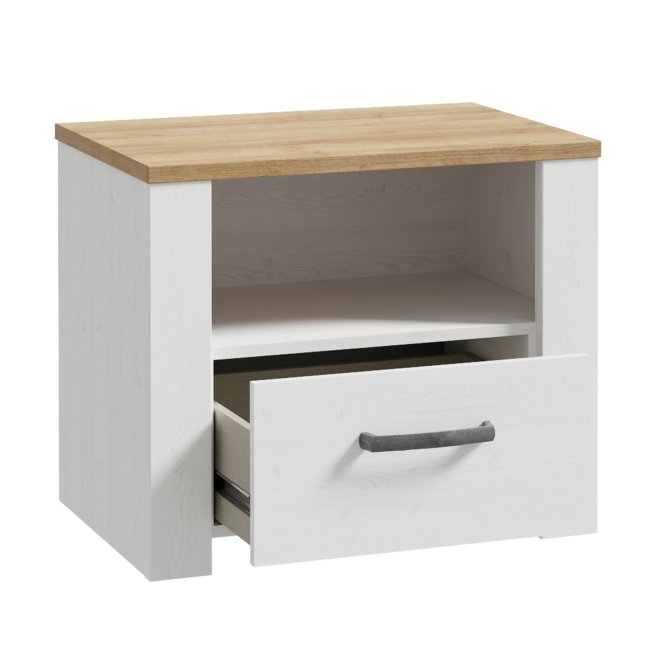 Szafka nocna CHISBURY - dąb riviera, modrzew jasny sibu - BHLK011-M482