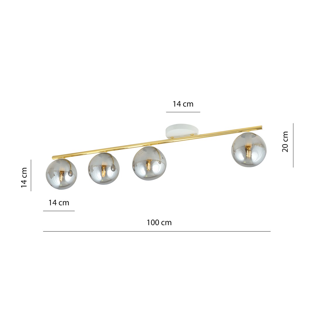 Lampa sufitowa MONZA Biały,Złoty 1251/4 - 1251/4