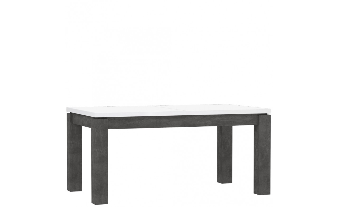 Stół rozkładany LENNOX NEW 90x160(206) efekt betonu/biały połysk Forte ALCT44-C272