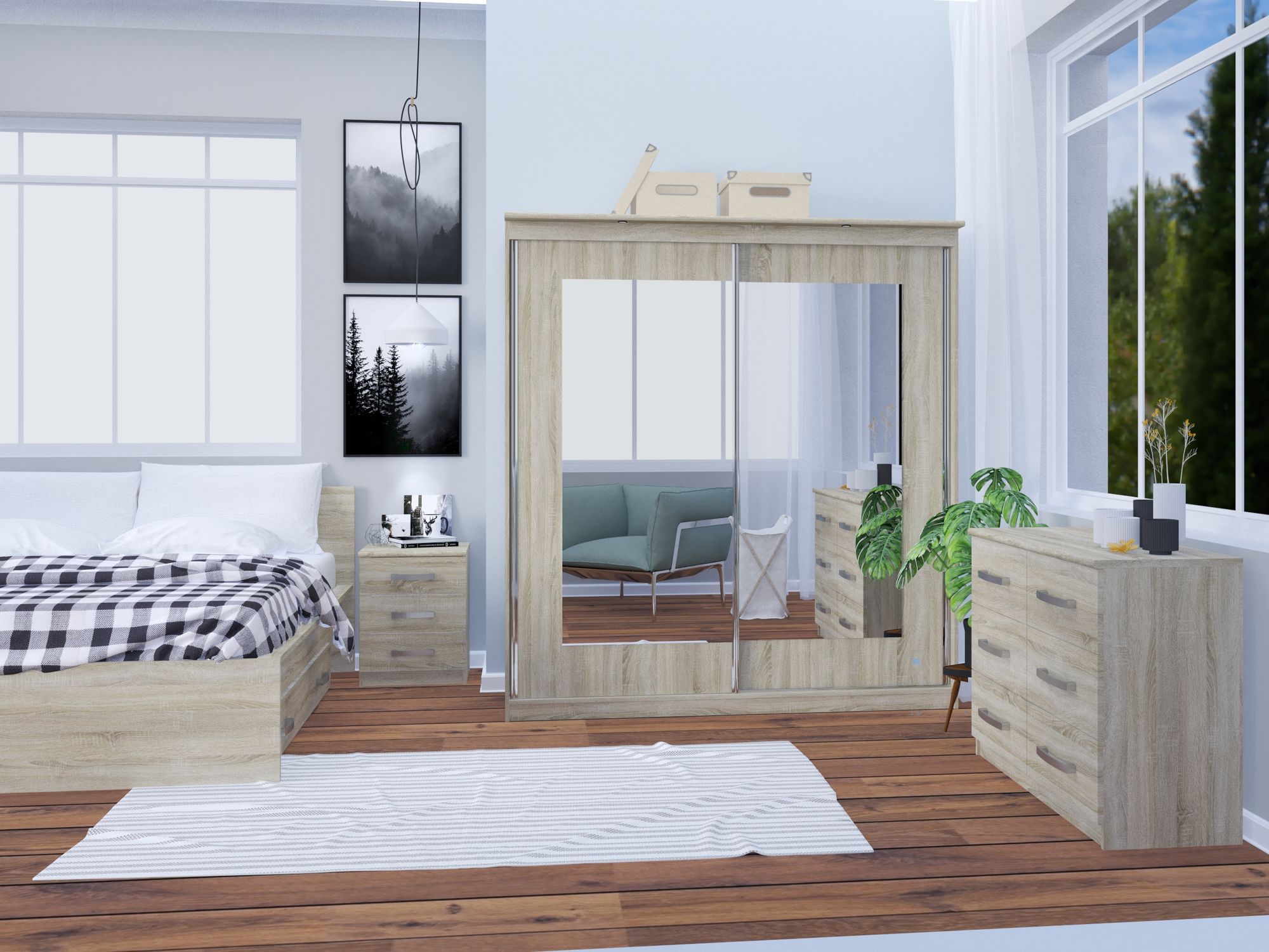 Komoda z 4 szuflami MORTY 83cm dąb sonoma - INT_5001994DOS