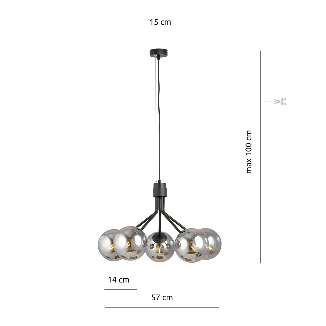 Lampa wisząca NOVA Czarny 1140/5 - 1140/5