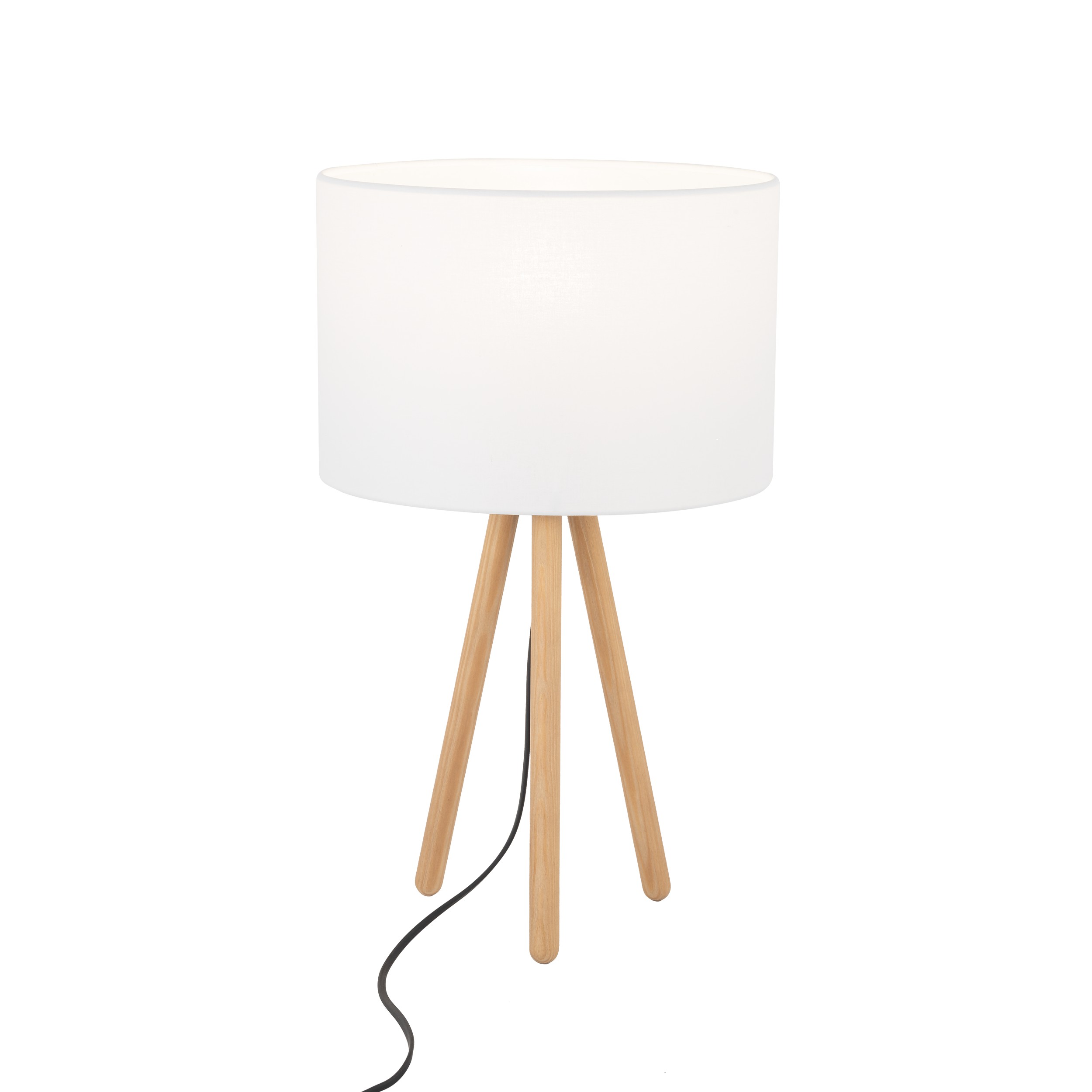 Lampka nocna TOKYO biała na jasnych drewnianych nogach 52x30cm - TK_5290