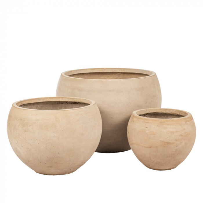 Donica ceramiczna NARCOS (zestaw 3 szt.) - efekt betonu
