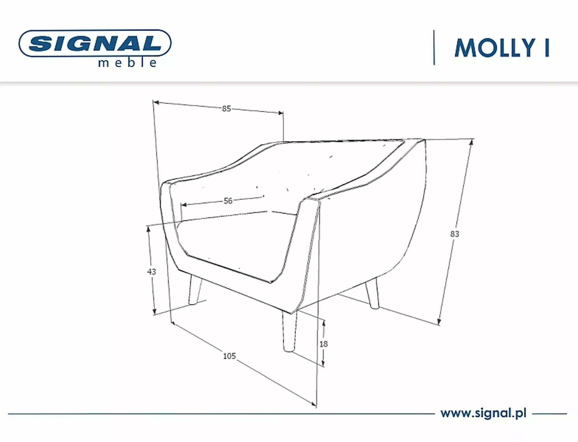 Fotel Molly 1 Velvet oliwkowy - MOLLY1V77OL