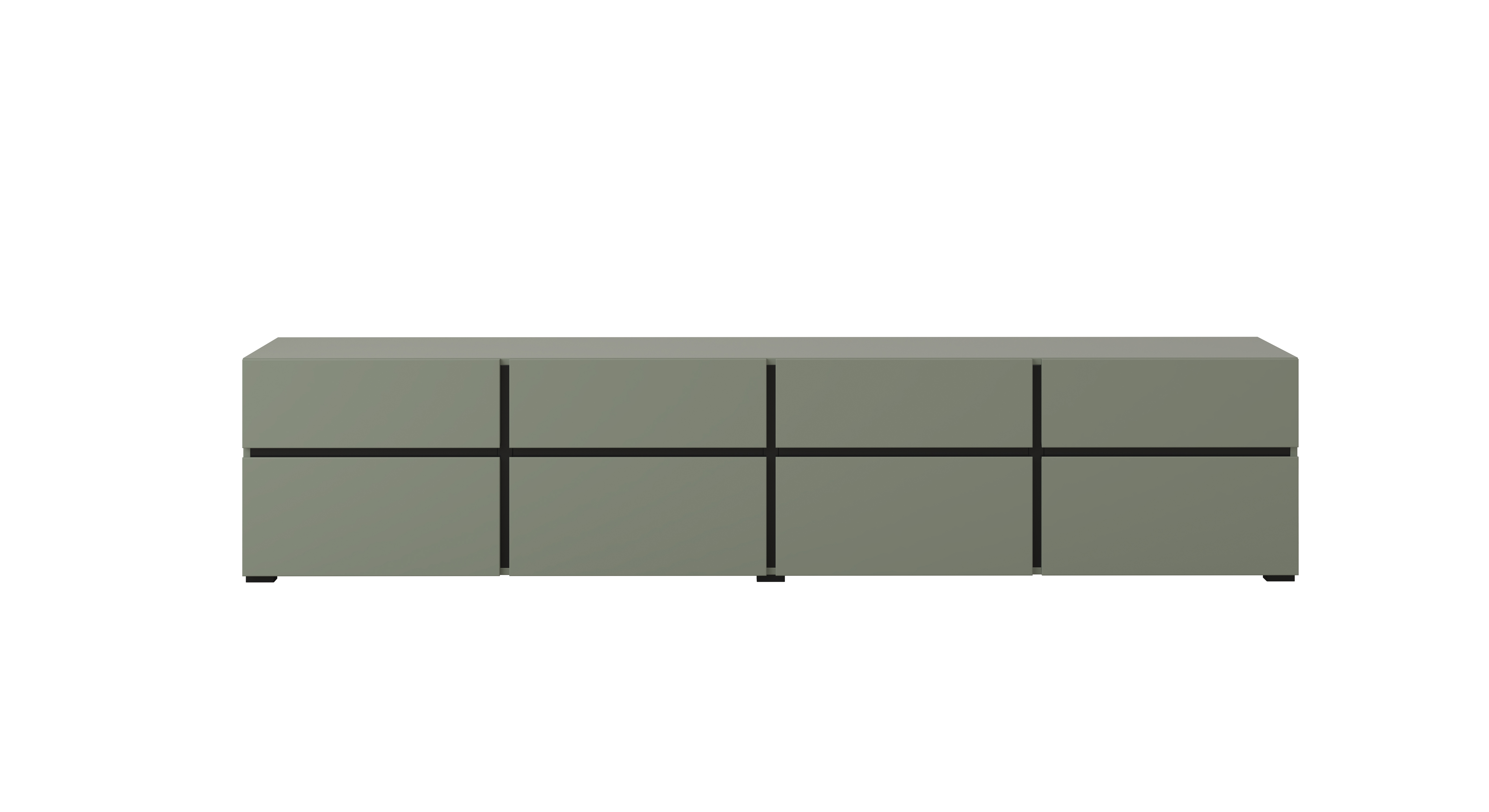 Szafka TV CROSS z 4 klapami i 4 szufladami - zielony, czarny 225cm - 24GWMY40