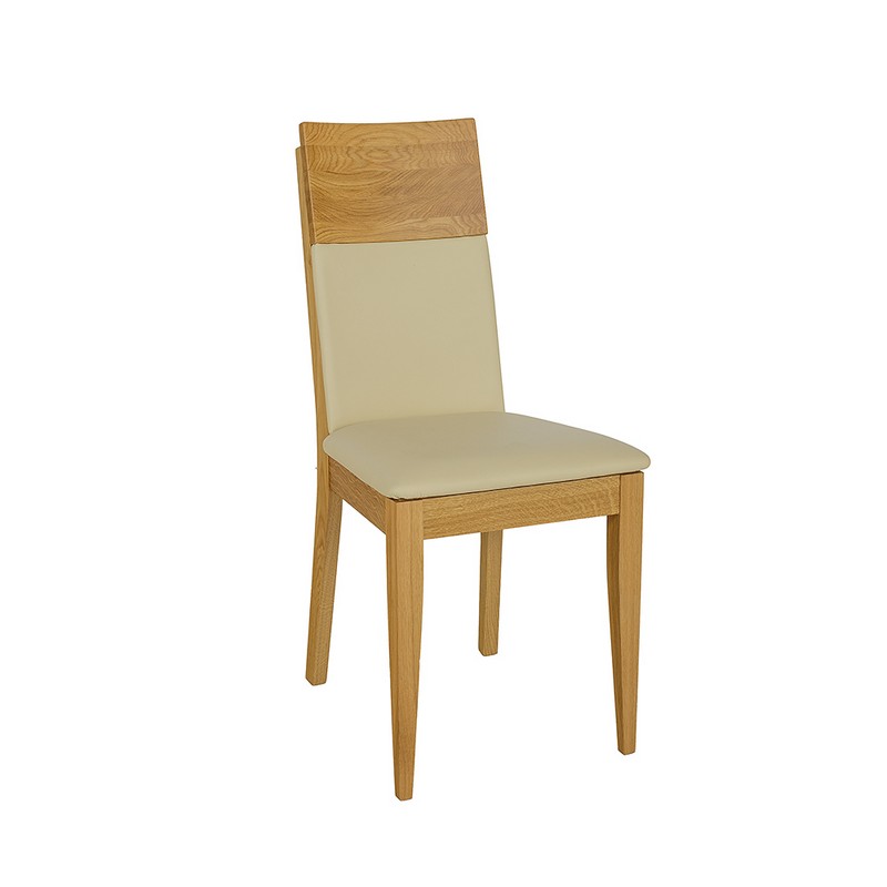 Krzesło dębowe KT371 Miodowy/Skóra DREWMAX