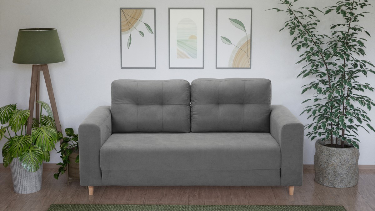 Sofa rozkładana Plant szara MEBLEX - PLANT-ROSTO90GREY